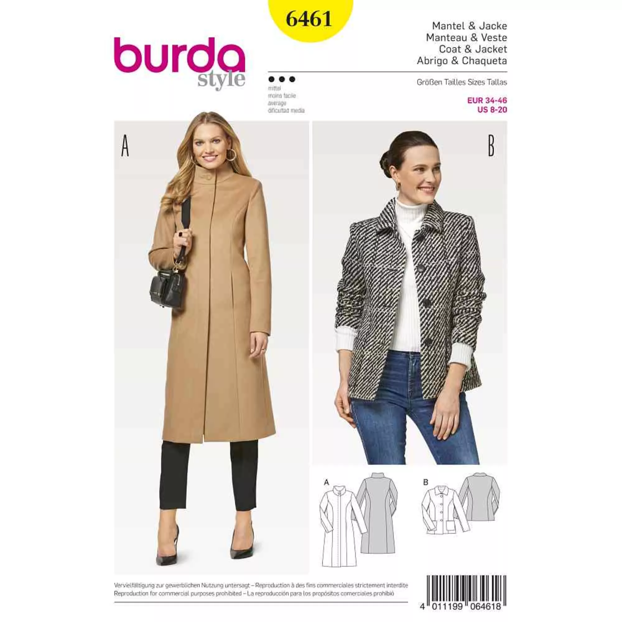 Burda Schnittmuster, Mantel + Jacke