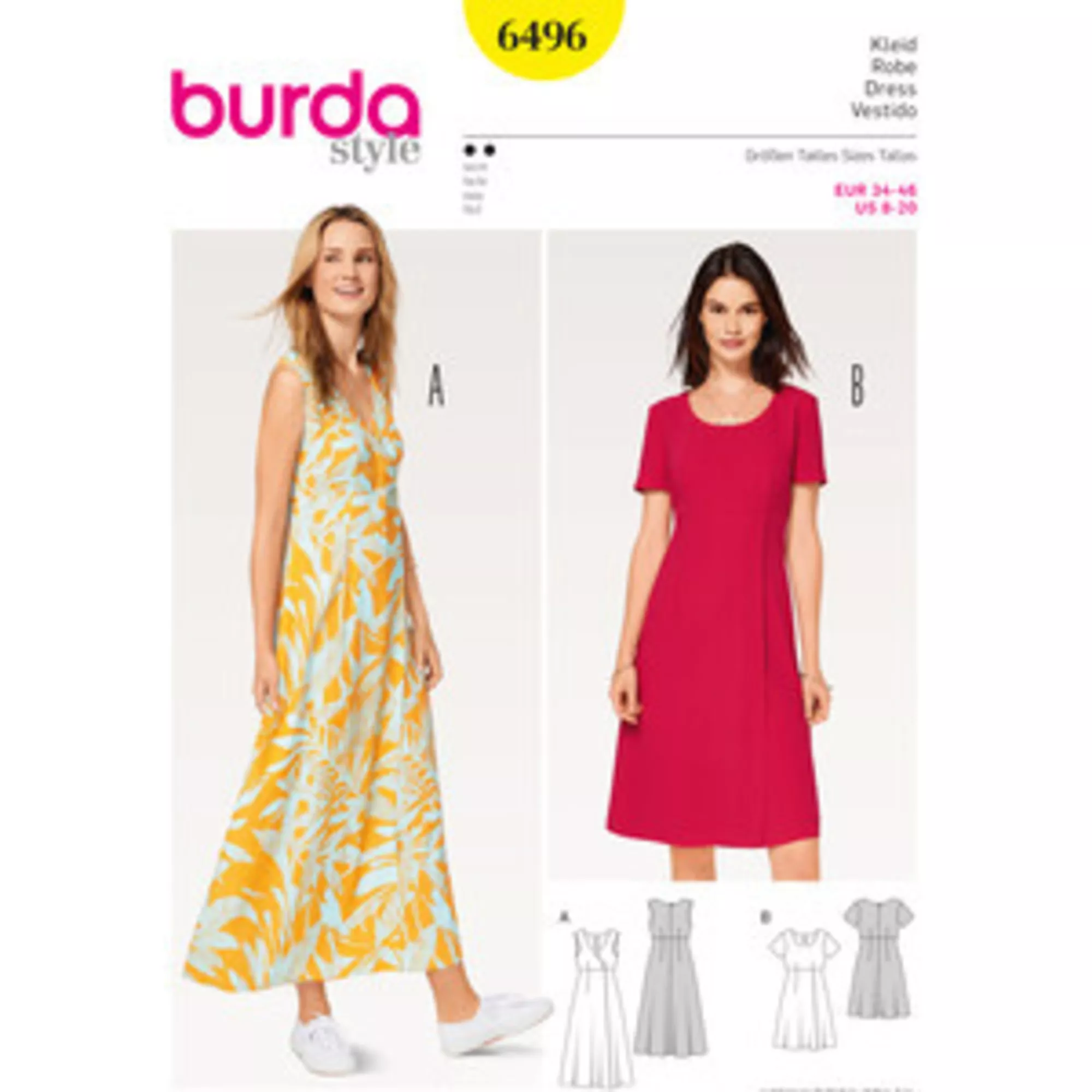 Burda Schnittmuster, Kleid, Wickeleffekt