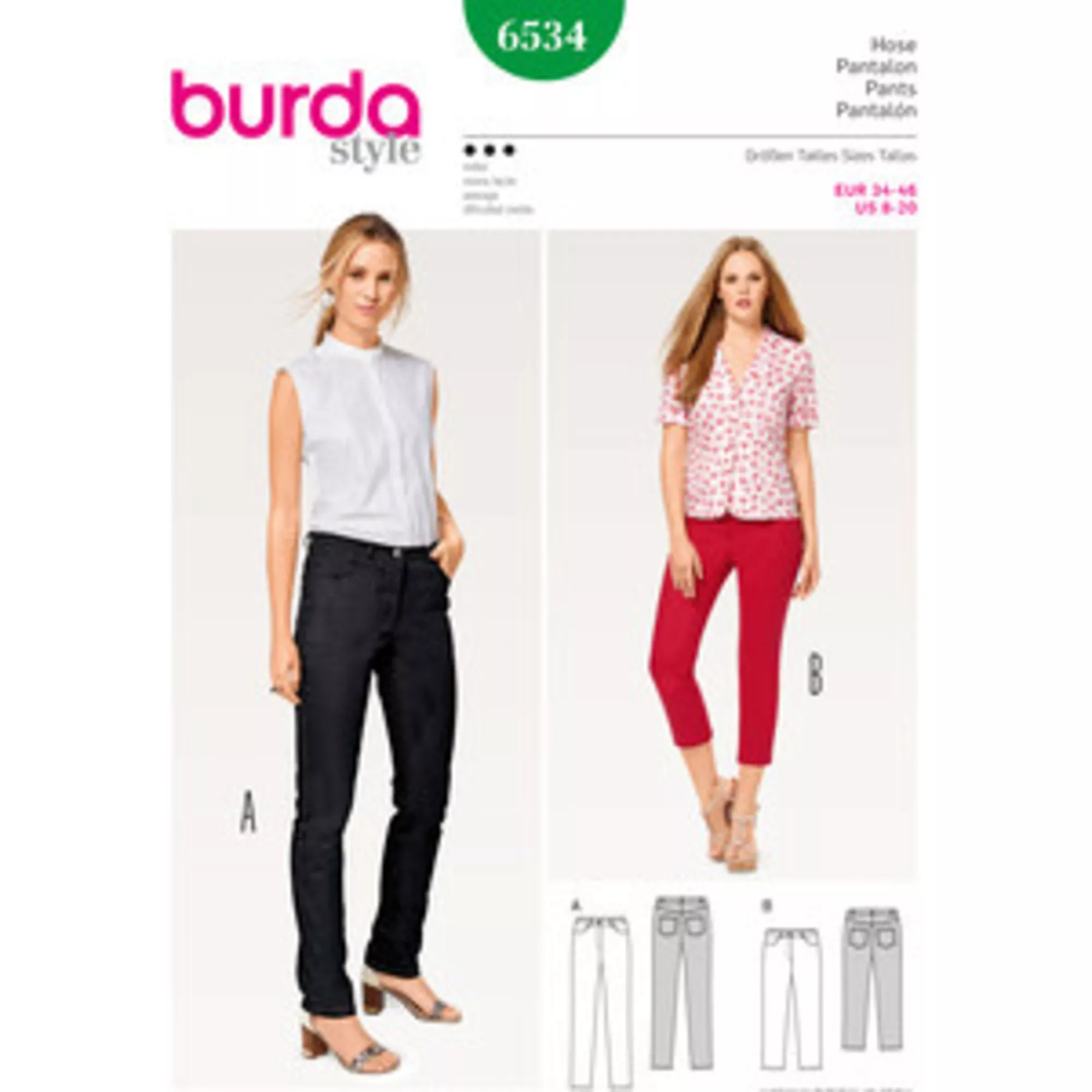 Burda Schnittmuster, Hose, Jeans Hose