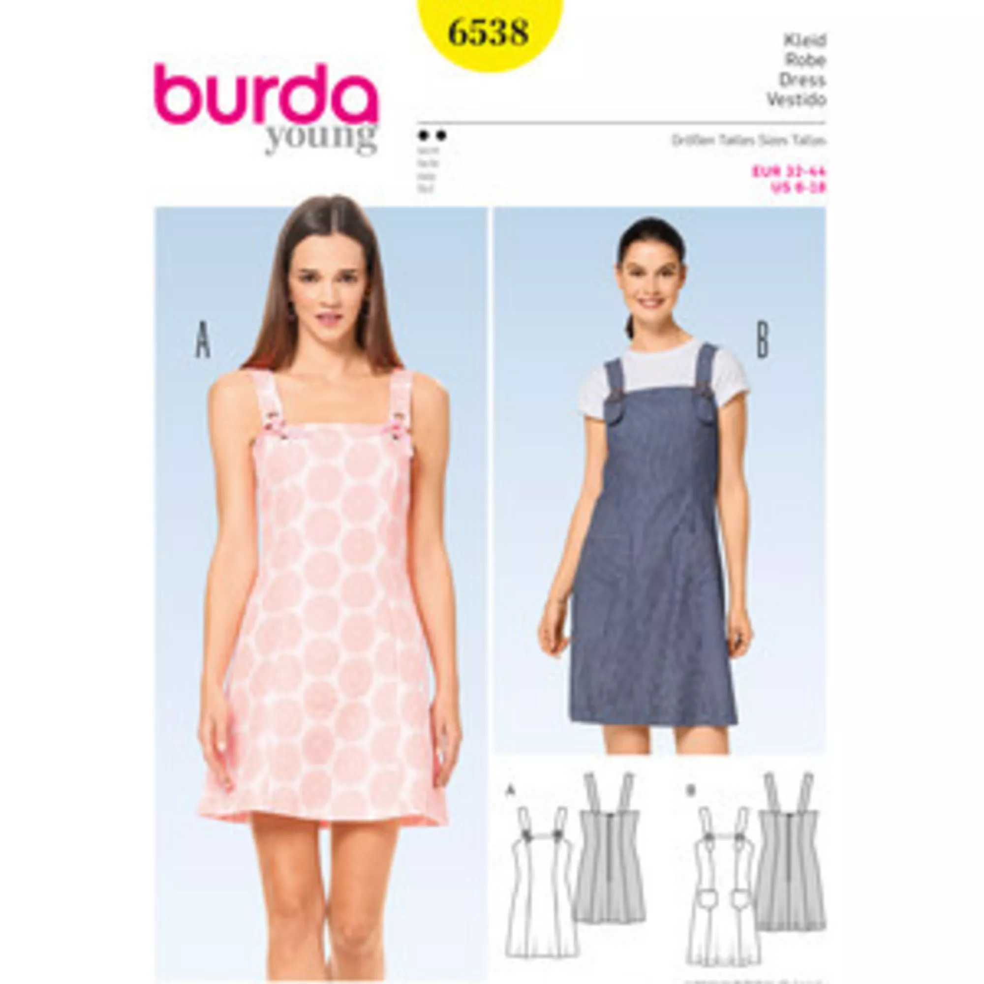 Burda Schnittmuster, Trägerkleid, Teilungsnähte