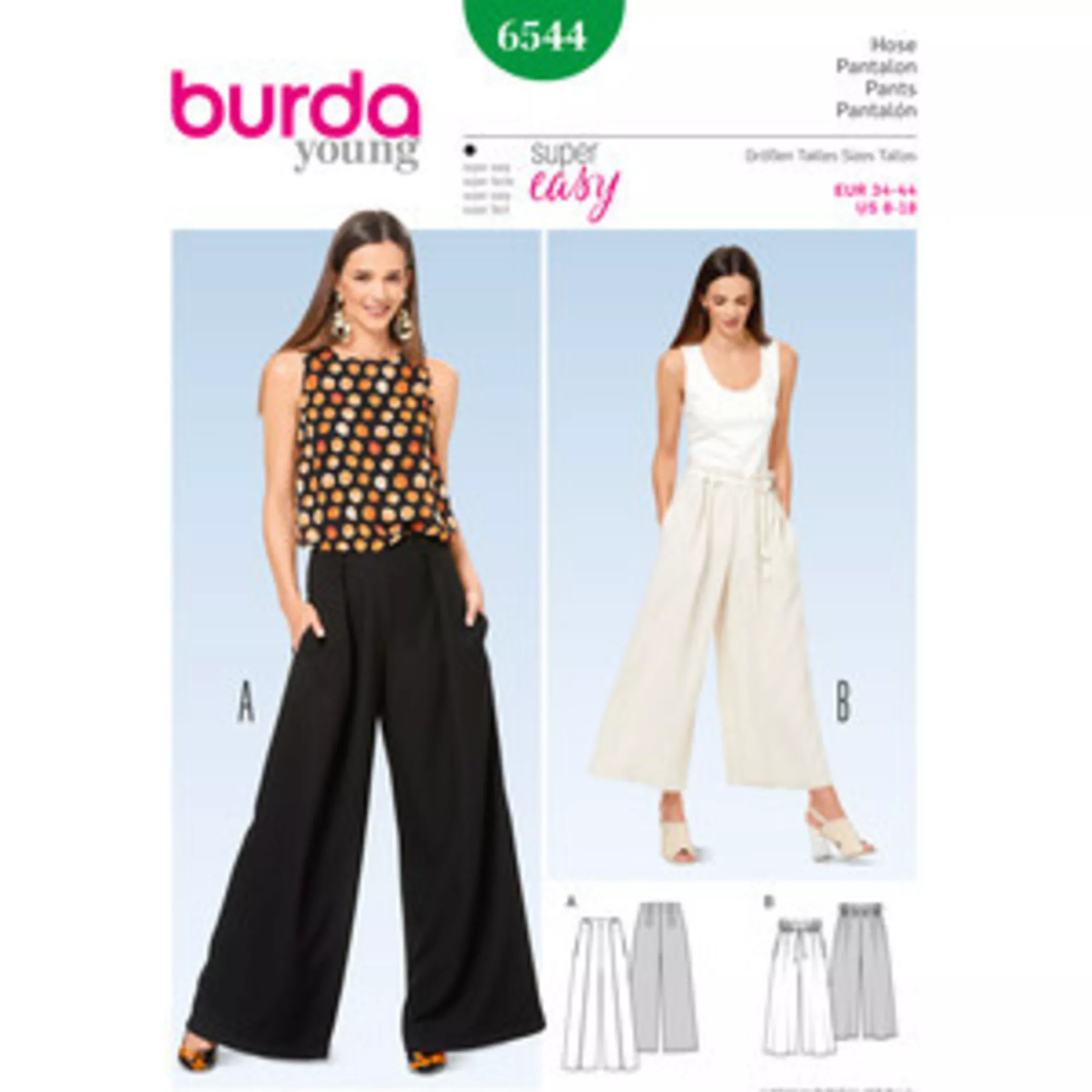 Burda Schnittmuster, Hose, grosszügige Beinweite