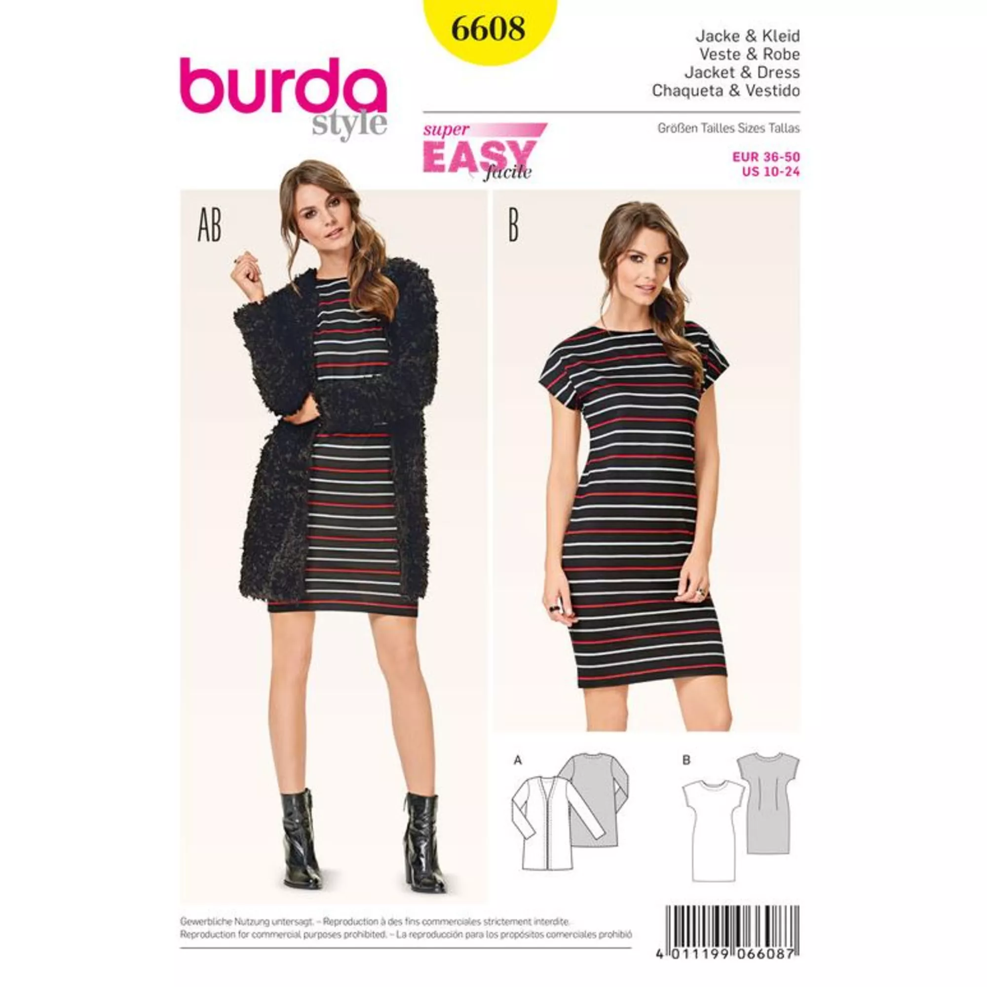 Burda Schnittmuster, Jacke + Kleid