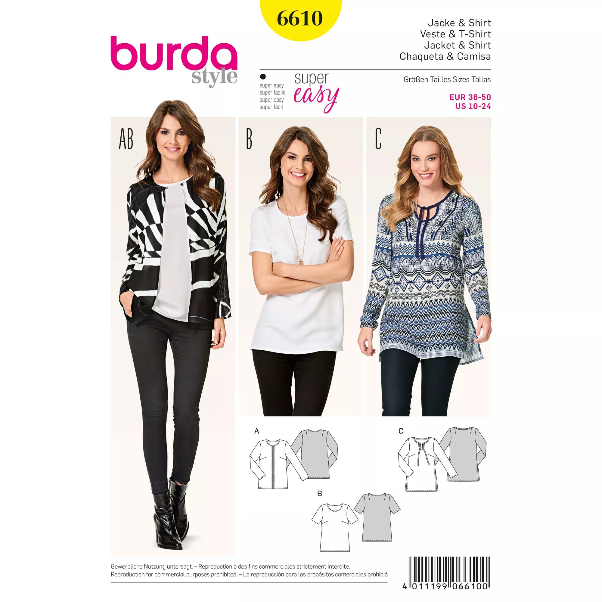 Burda Schnittmuster, Jacke + Shirt