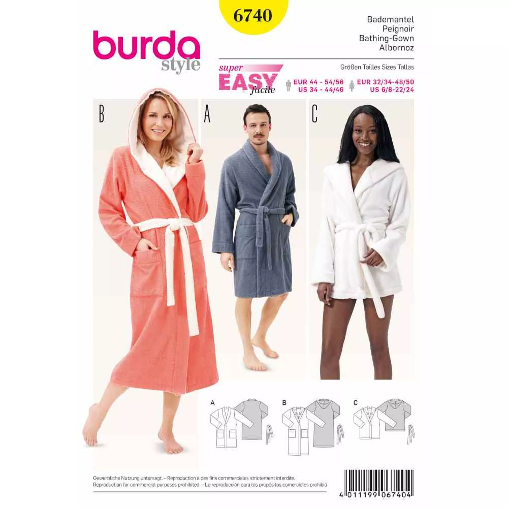 Burda Schnittmuster, Bademantel