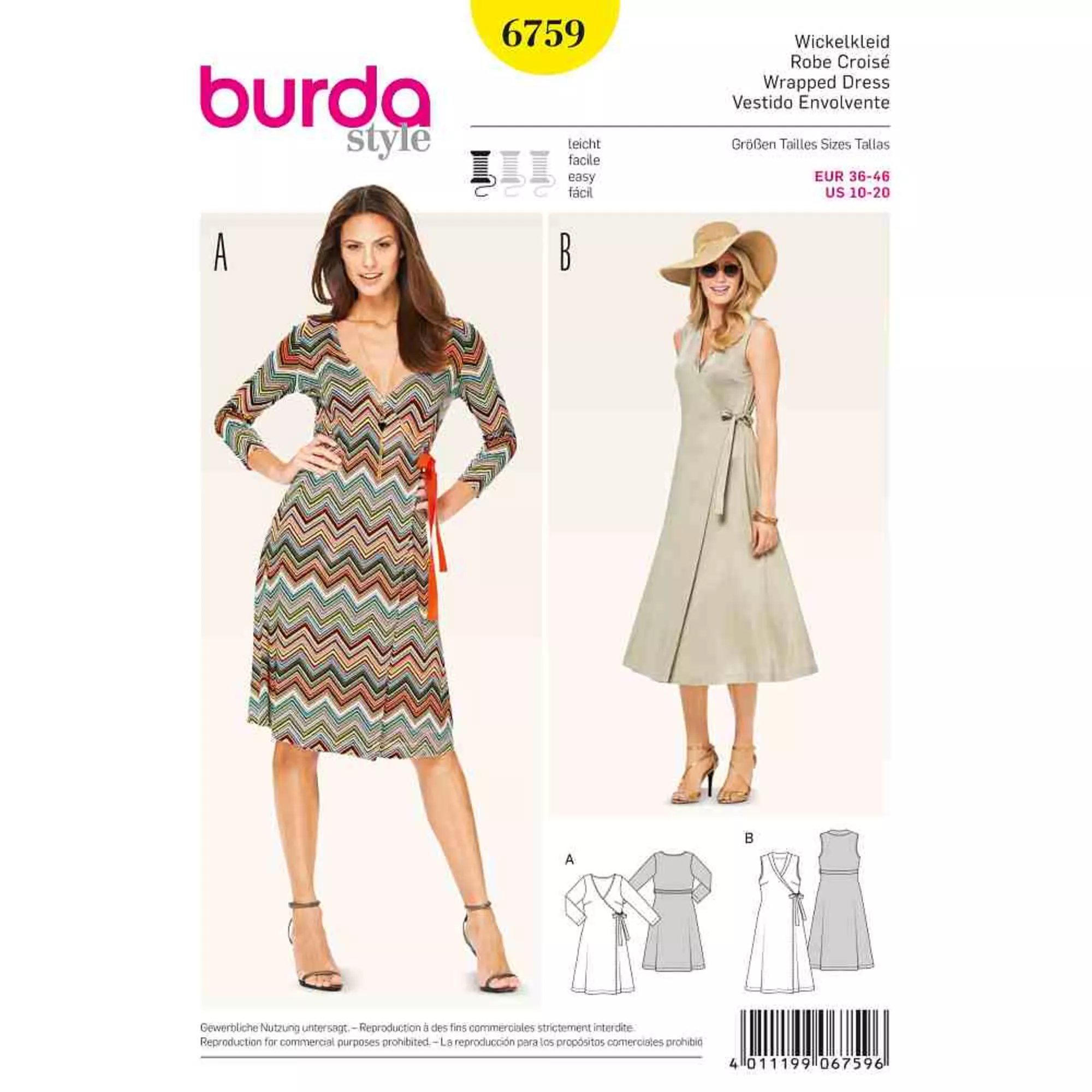 Burda Schnittmuster, Wickelkleid