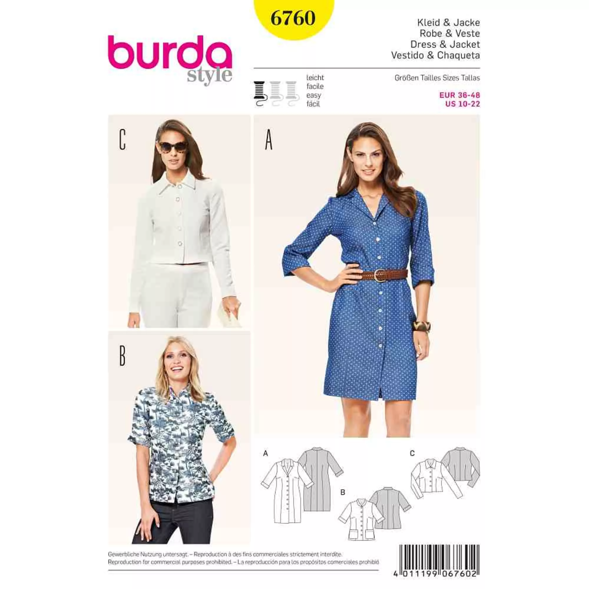 Burda Schnittmuster, Kleid, Jacke