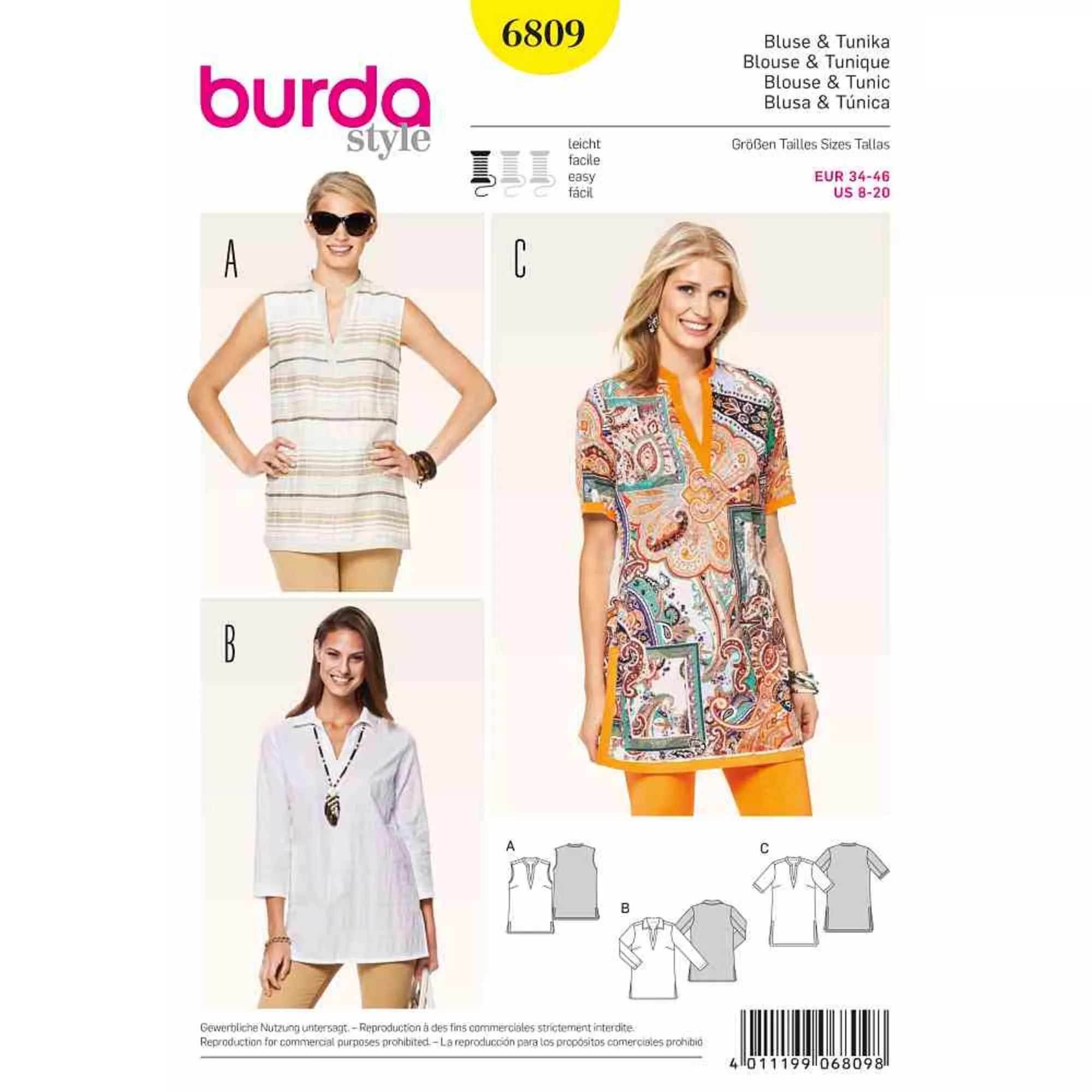 Burda Schnittmuster, Bluse + Tunika