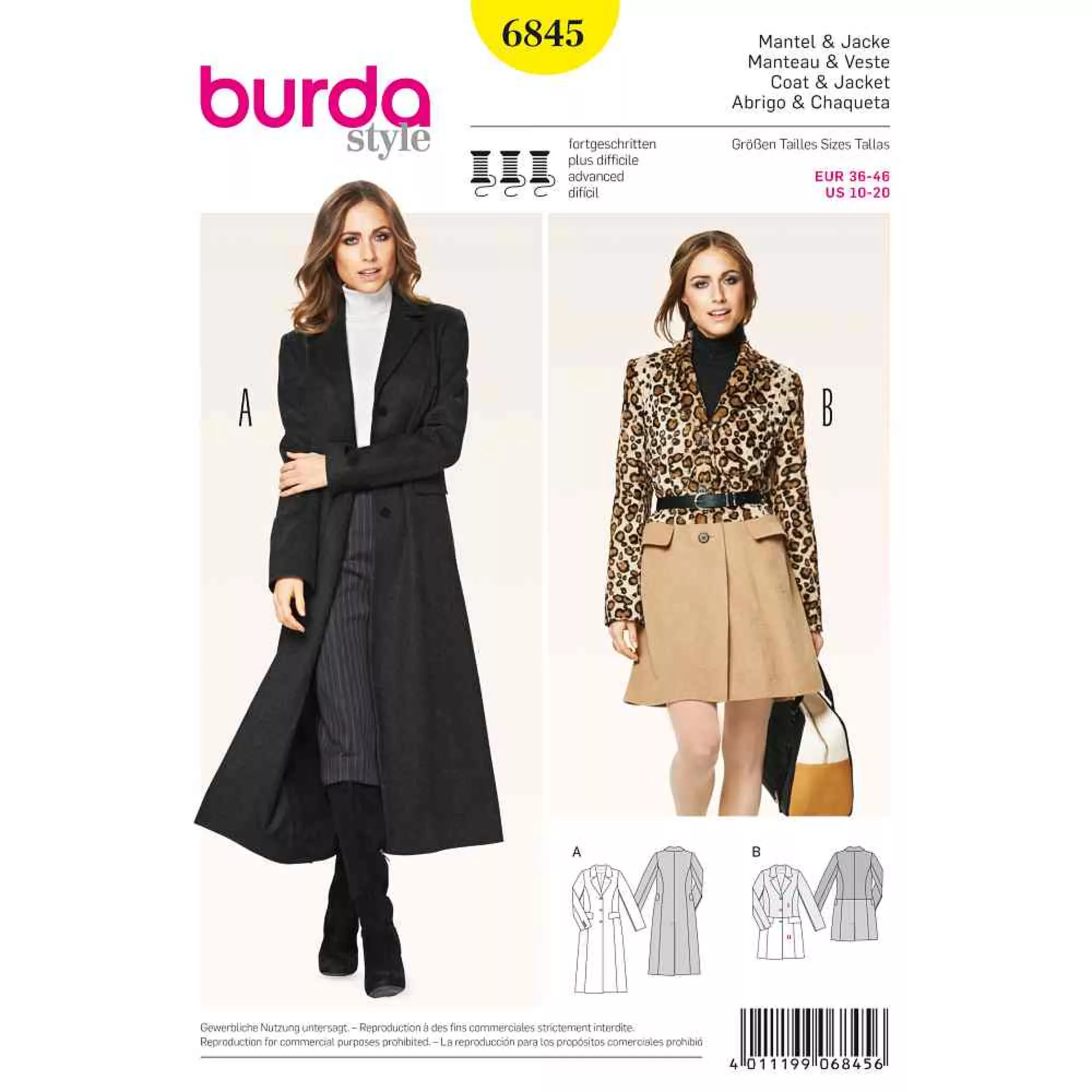 Burda Schnittmuster, Mantel + Jacke