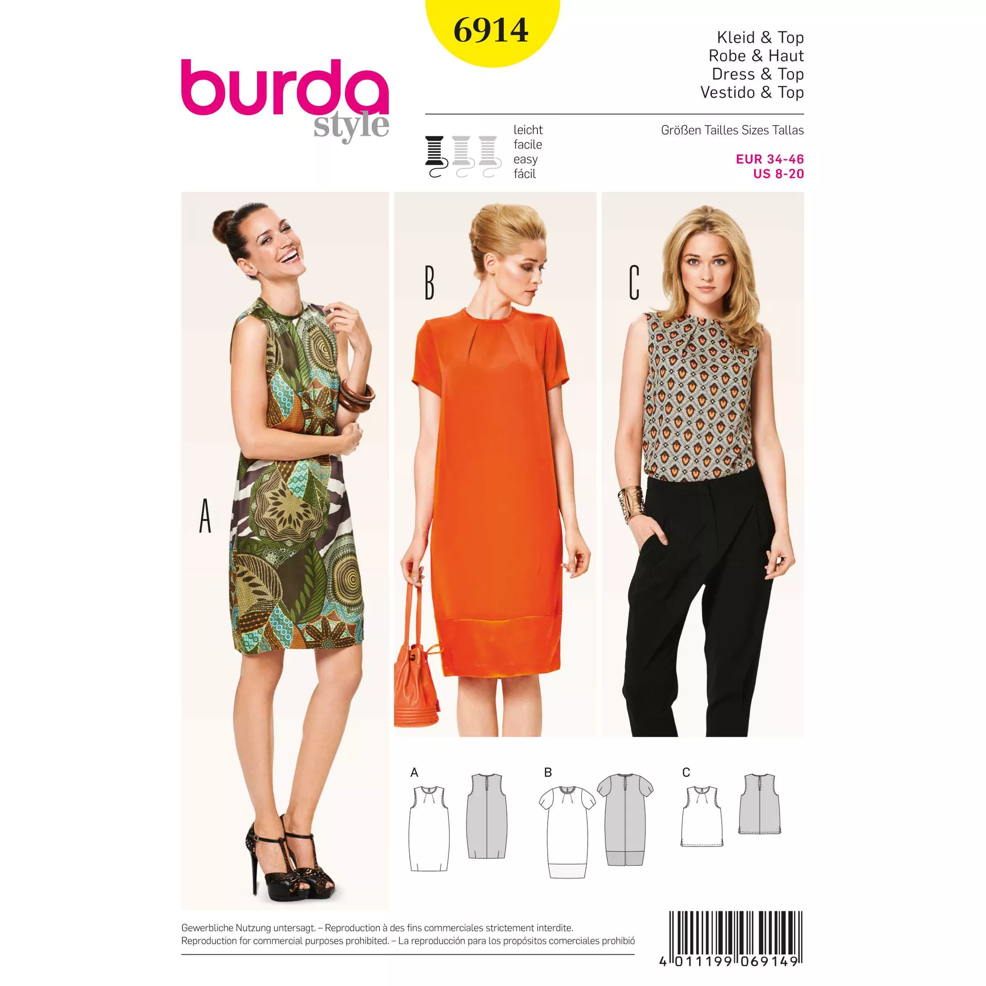 Burda Schnittmuster, Kleid + Top