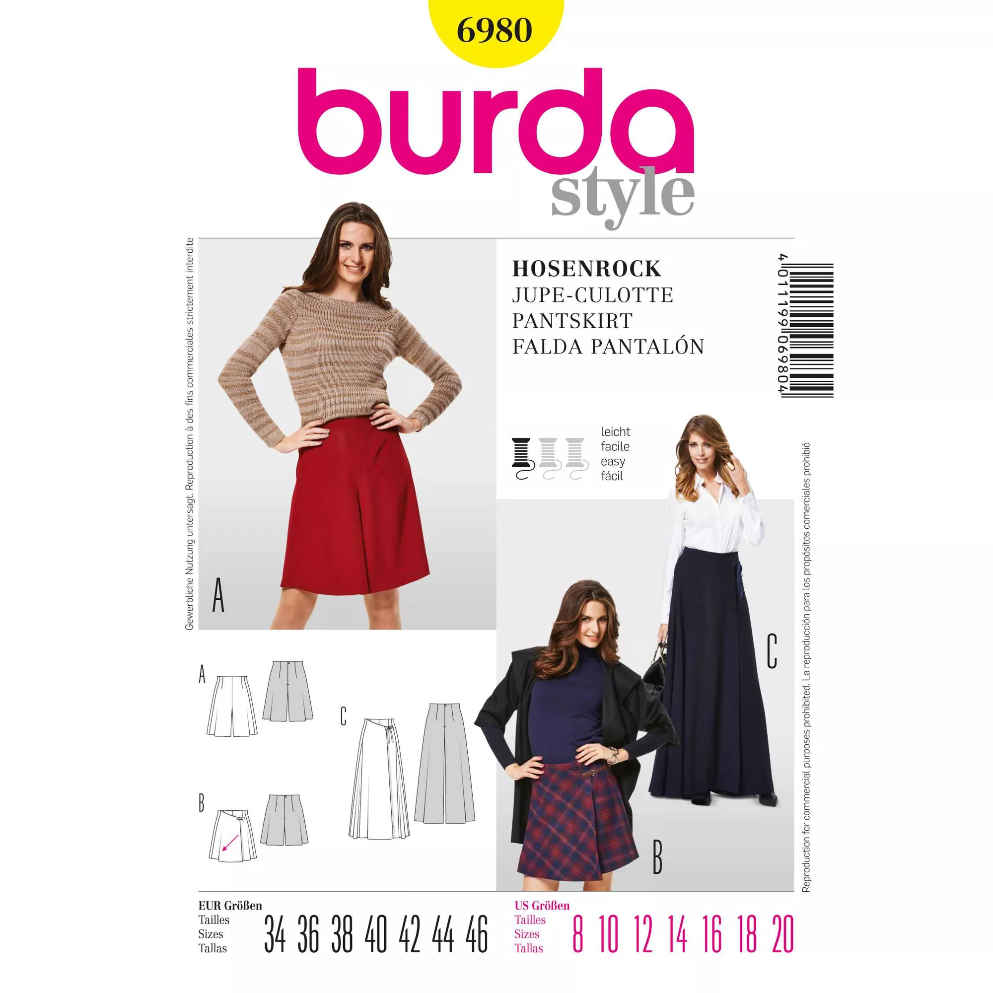 Burda Schnittmuster, Hosenrock