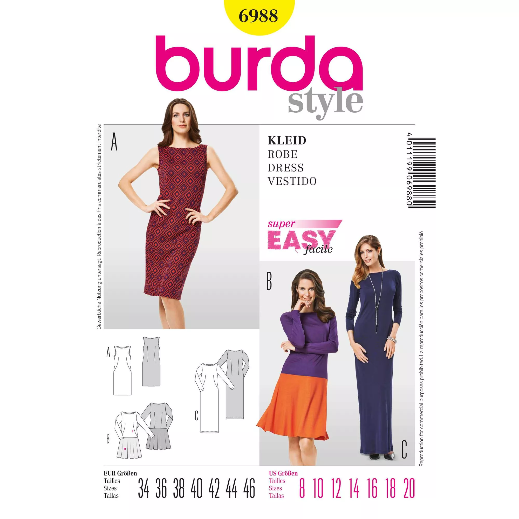 Burda Schnittmuster, Kleid