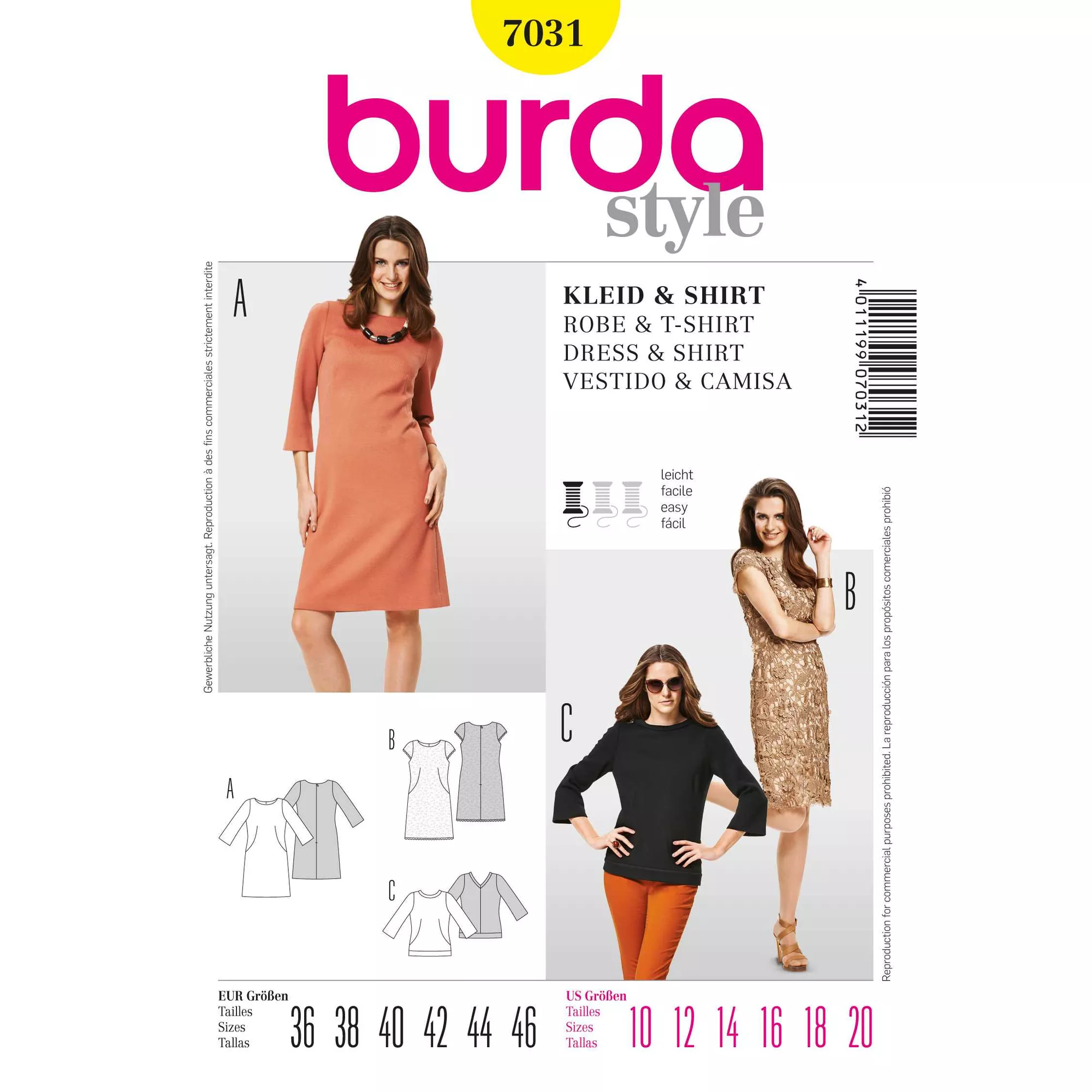 Burda Schnittmuster, Kleid, Shirt