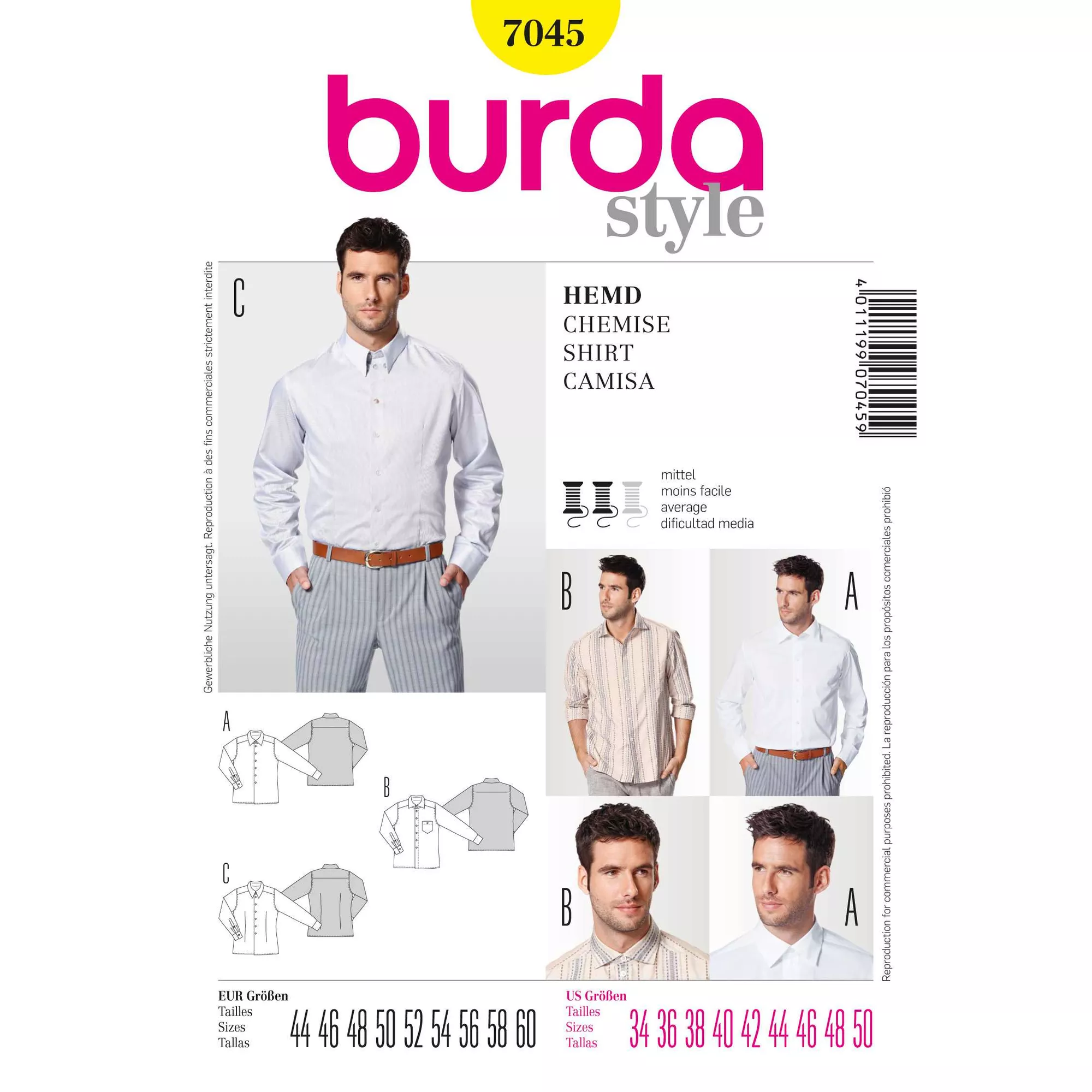 Burda Schnittmuster, Hemd
