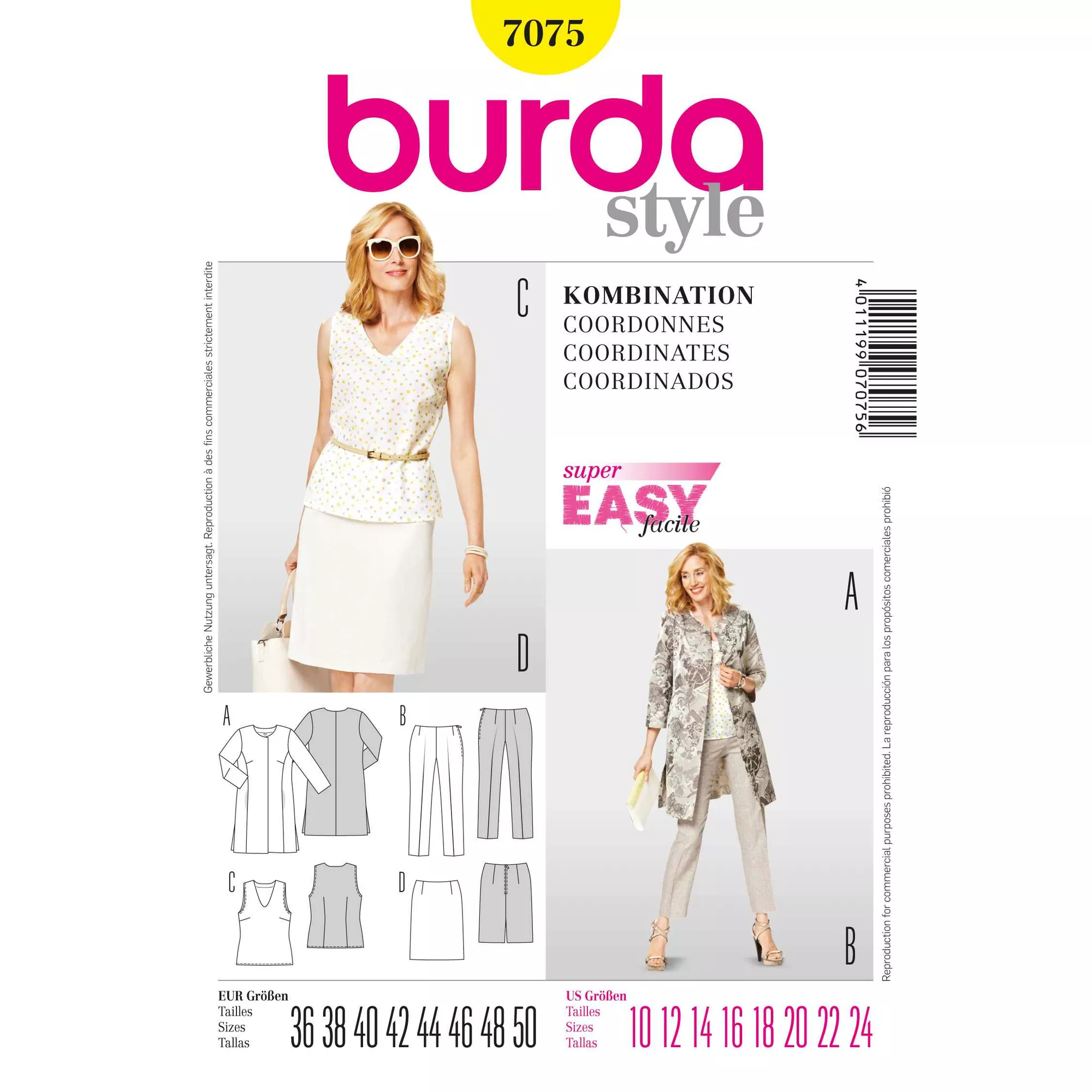 Burda Schnittmuster, Kombination