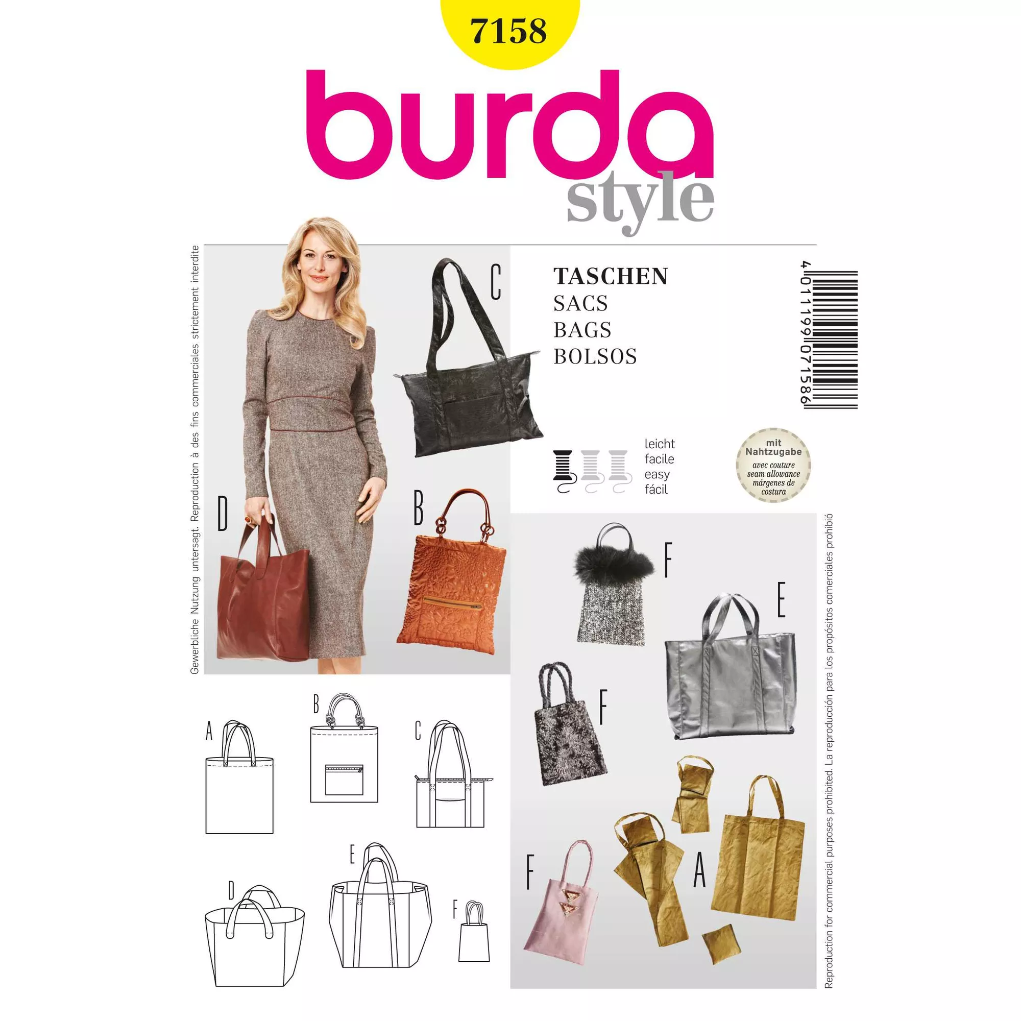 Burda Schnittmuster, Tasche