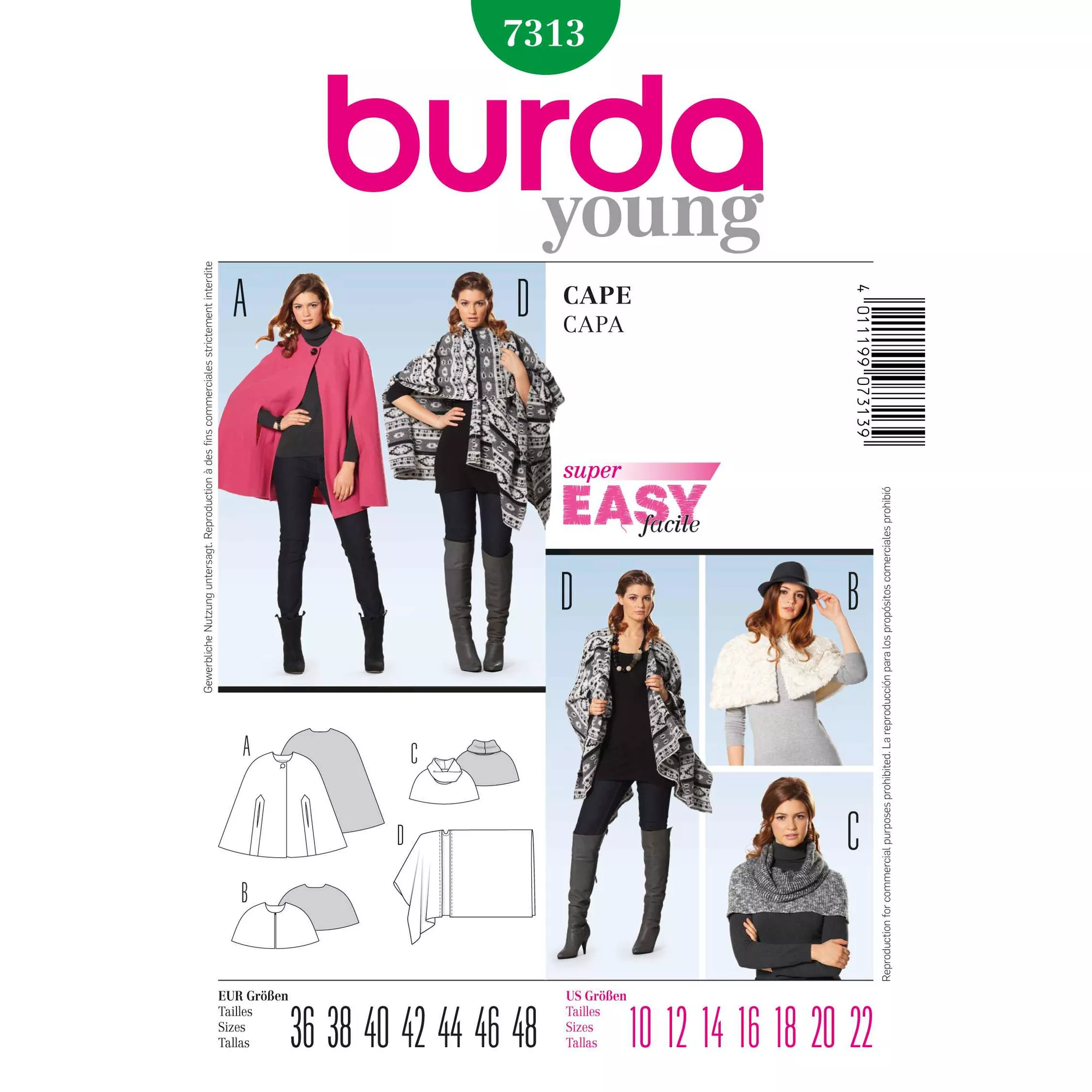 Burda Schnittmuster, Cape
