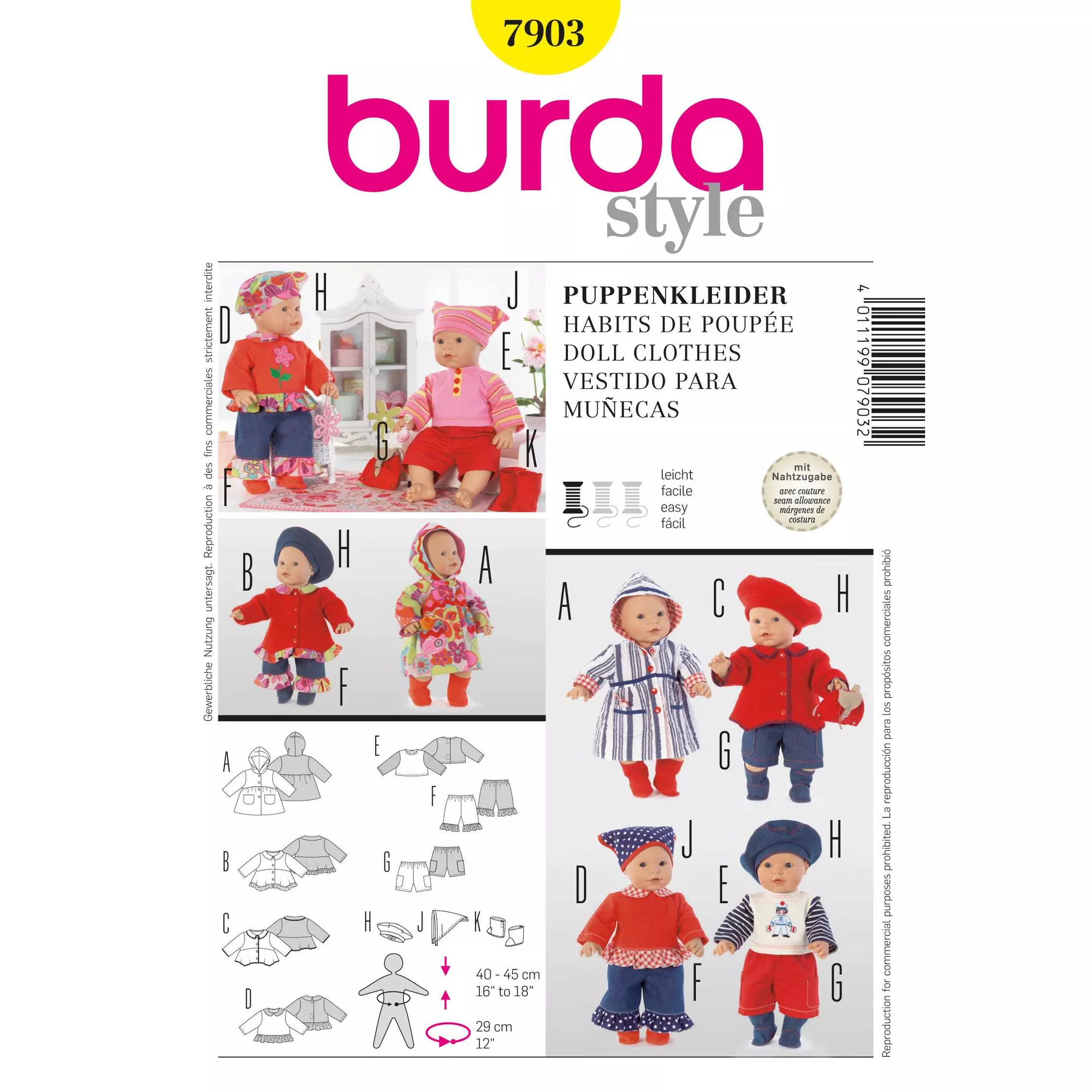 Burda Schnittmuster, Puppenkleider