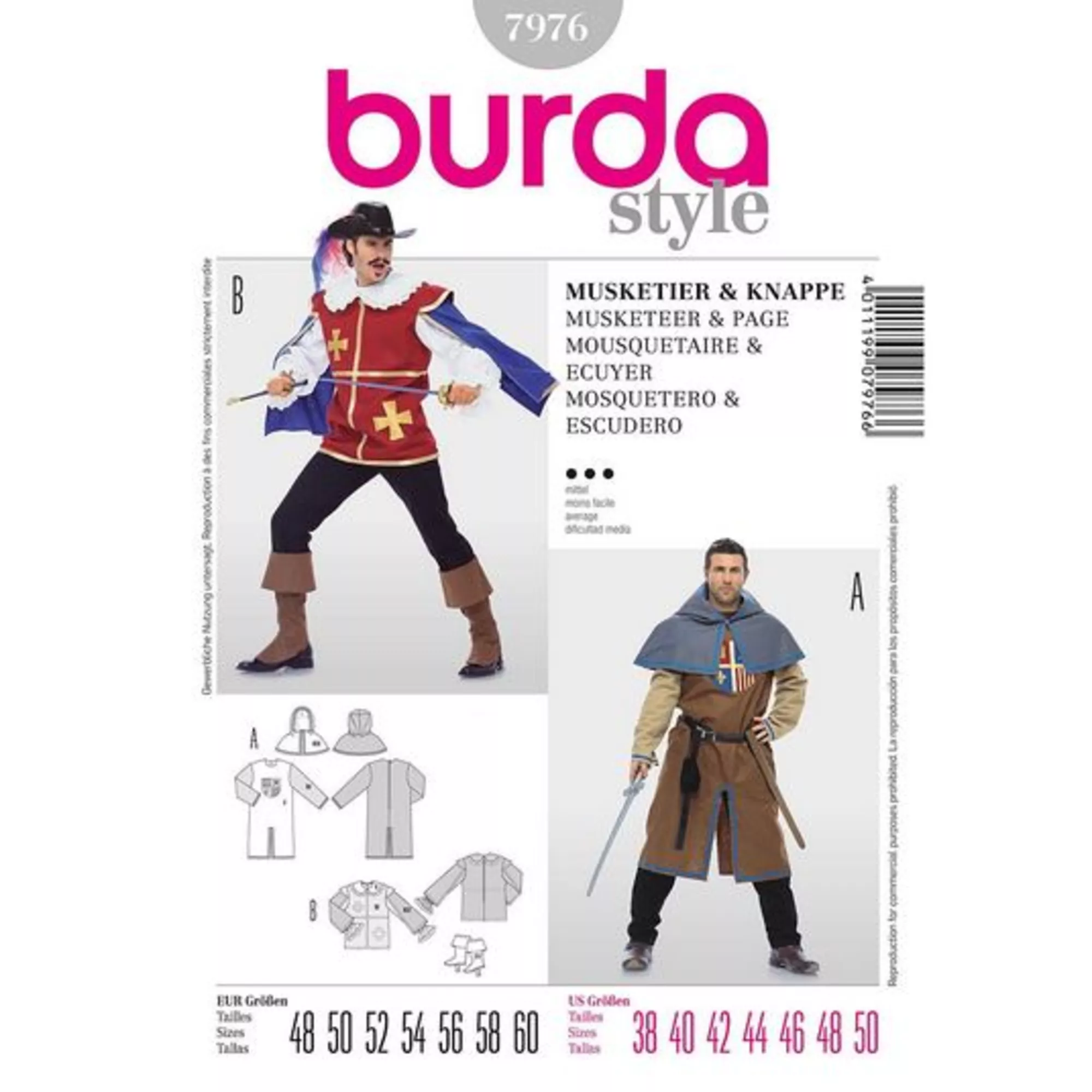 Burda Schnittmuster, Musketier, Knappe