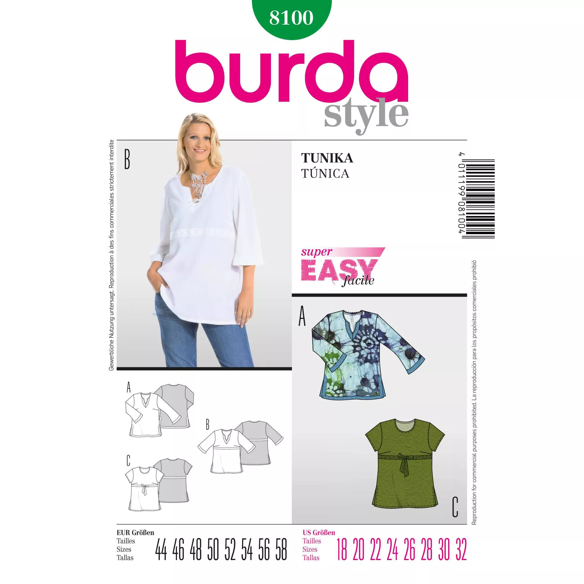 Burda Schnittmuster, Tunika