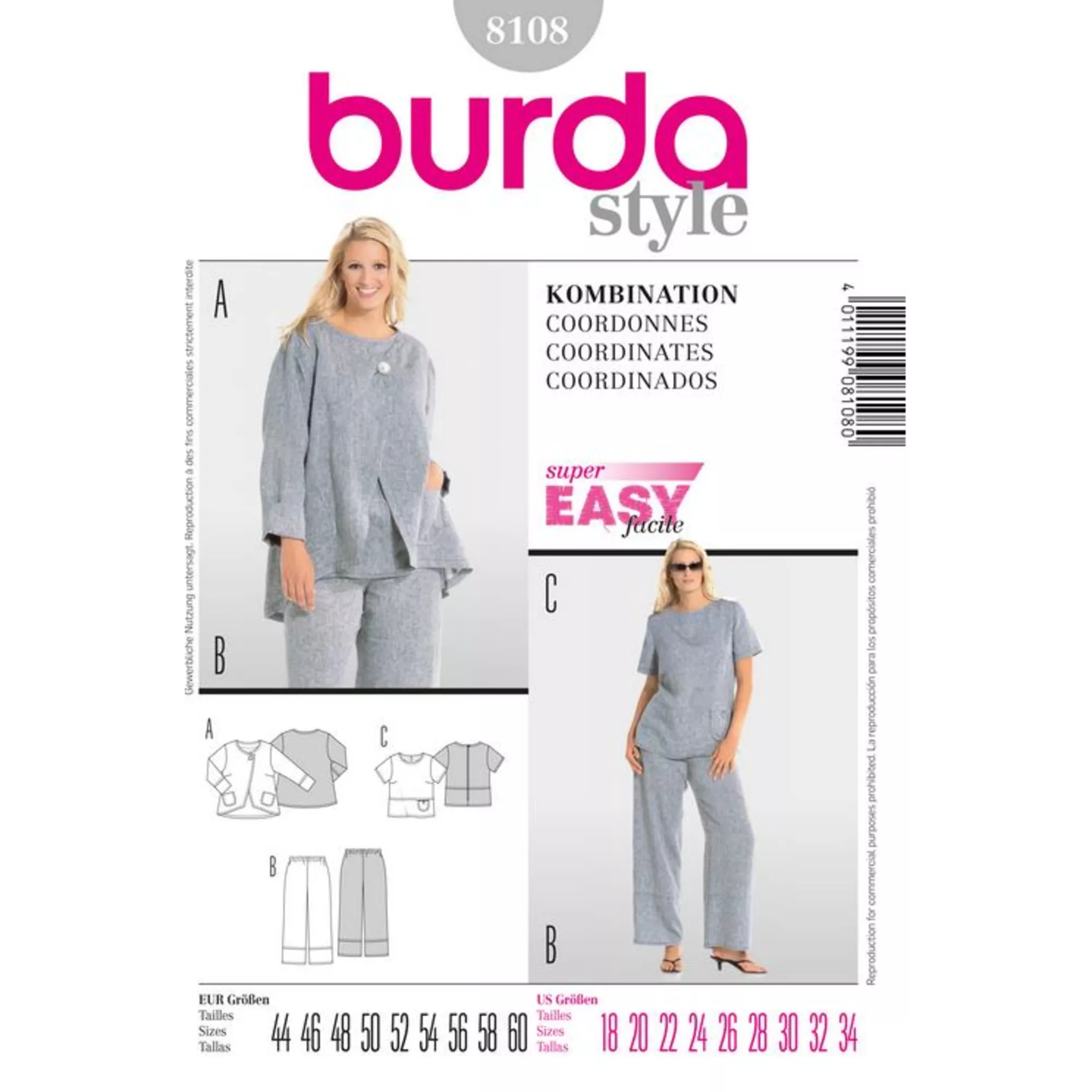 Burda Schnittmuster, Kombination