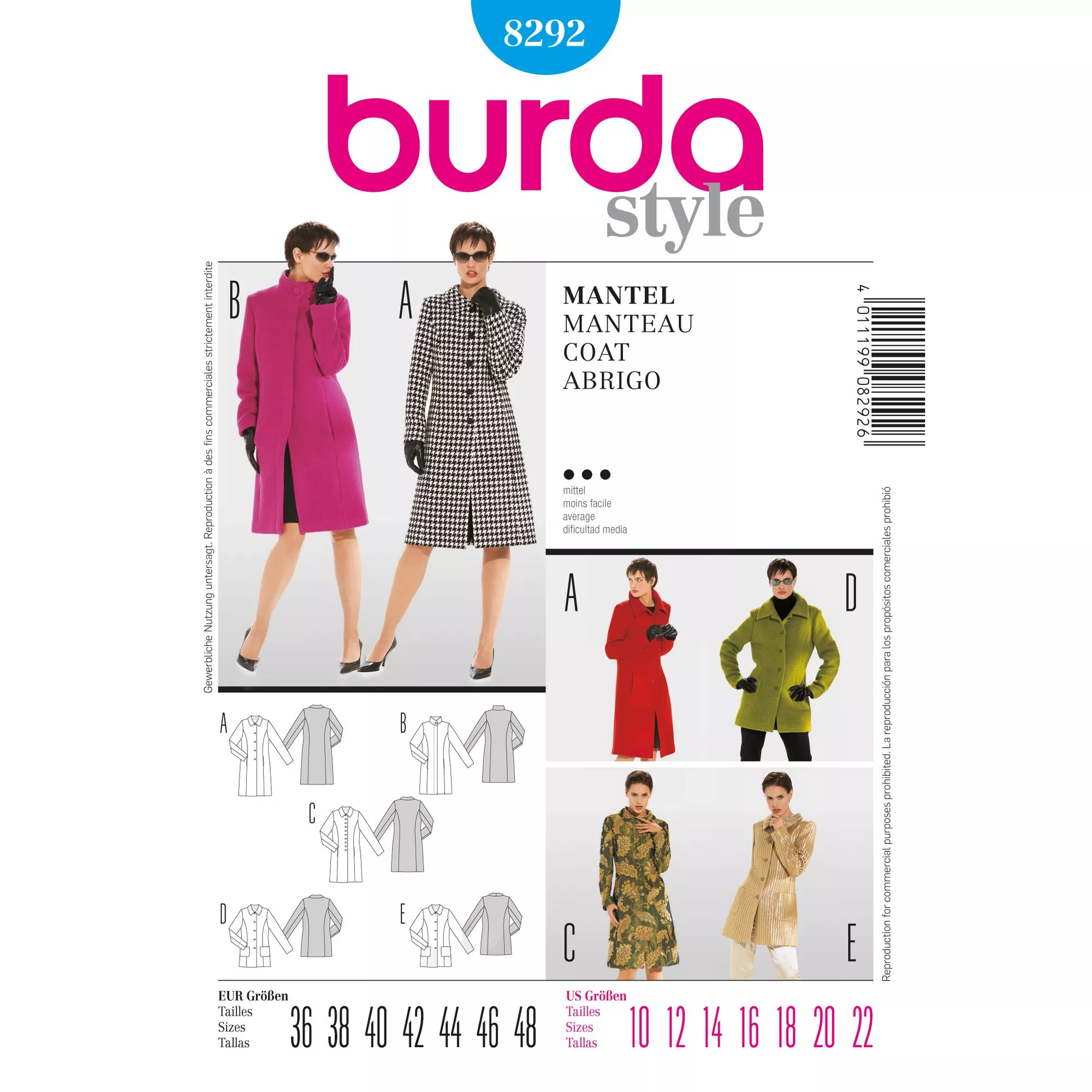 Burda Schnittmuster, Mantel