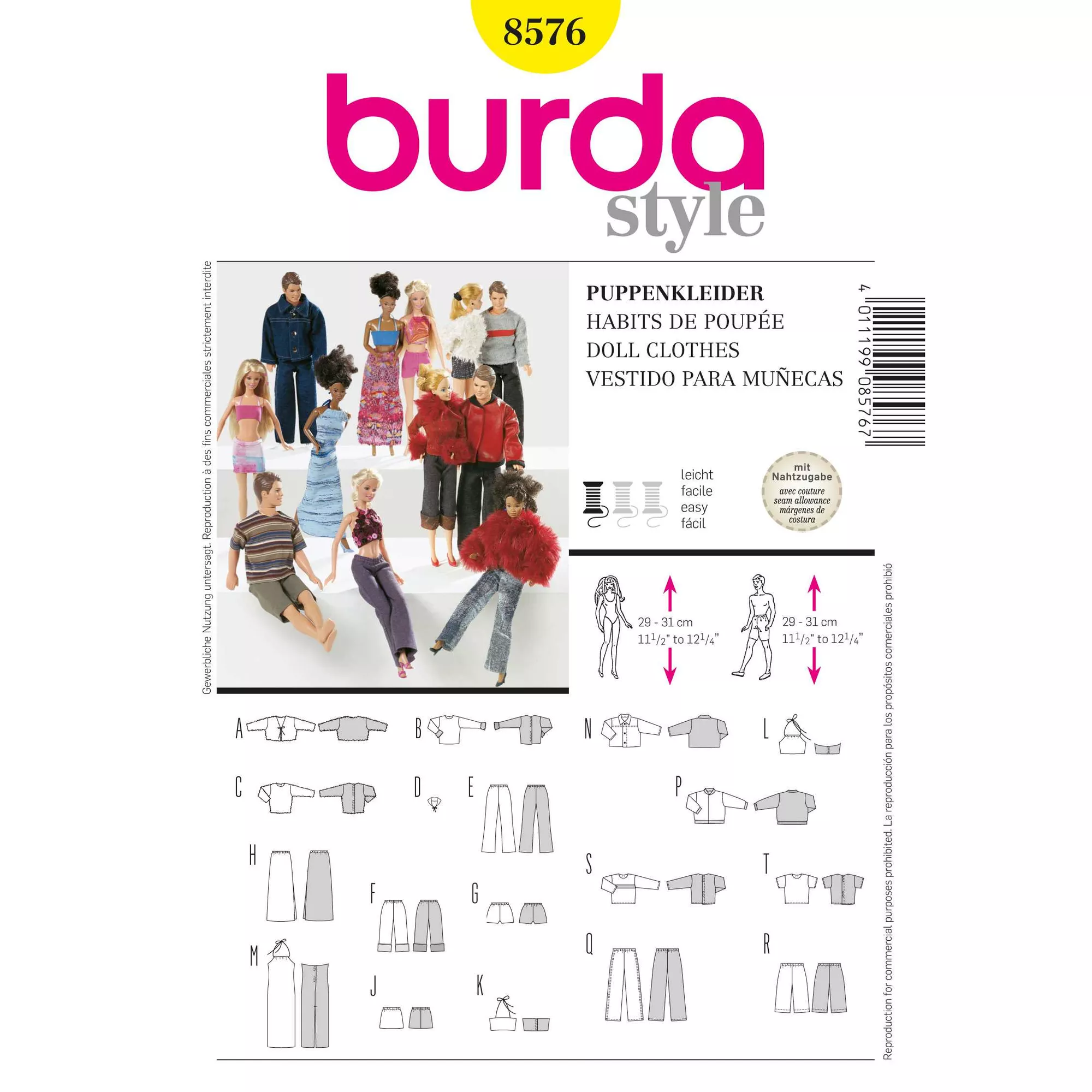 Burda Schnittmuster, Puppenkleider