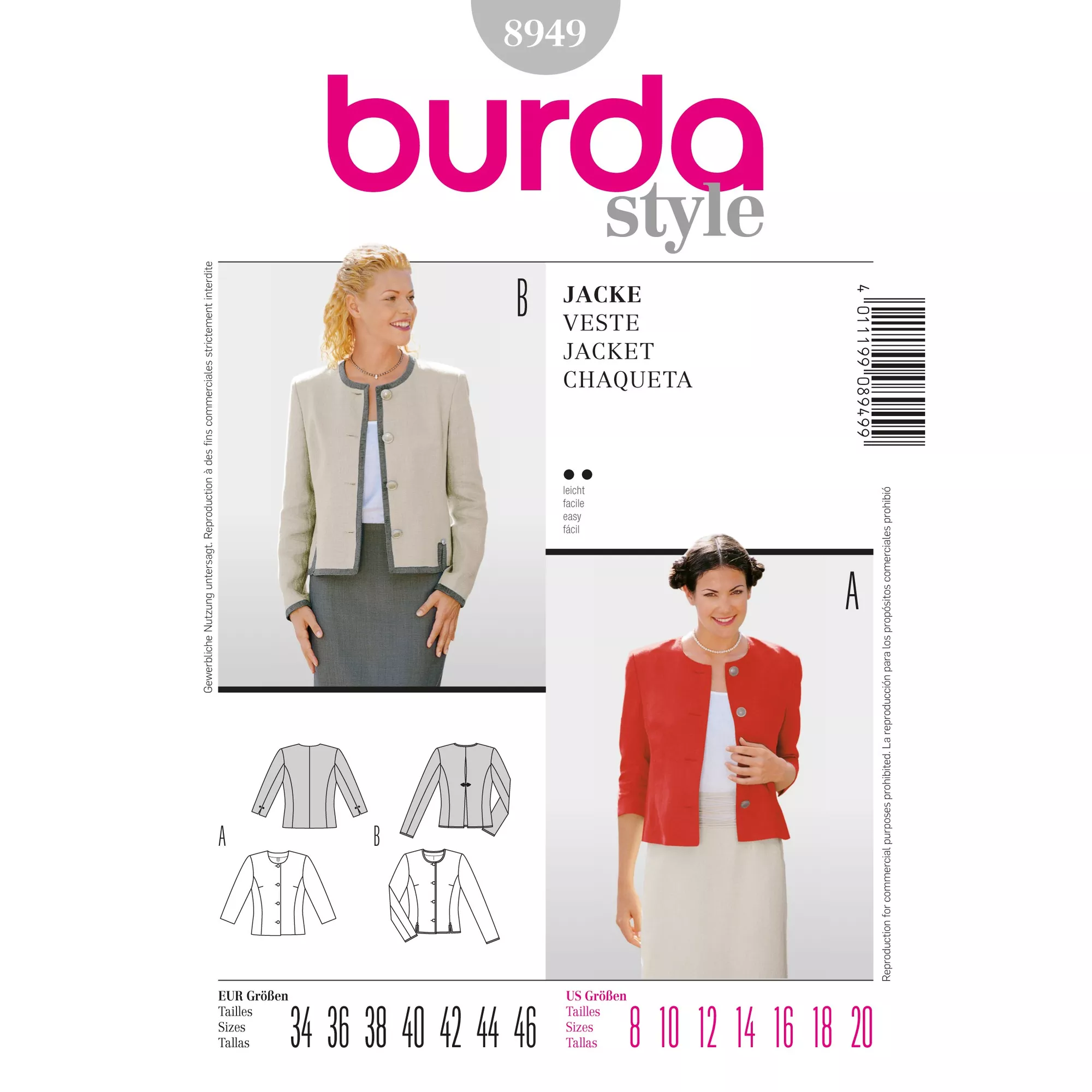 Burda Schnittmuster, Jacke