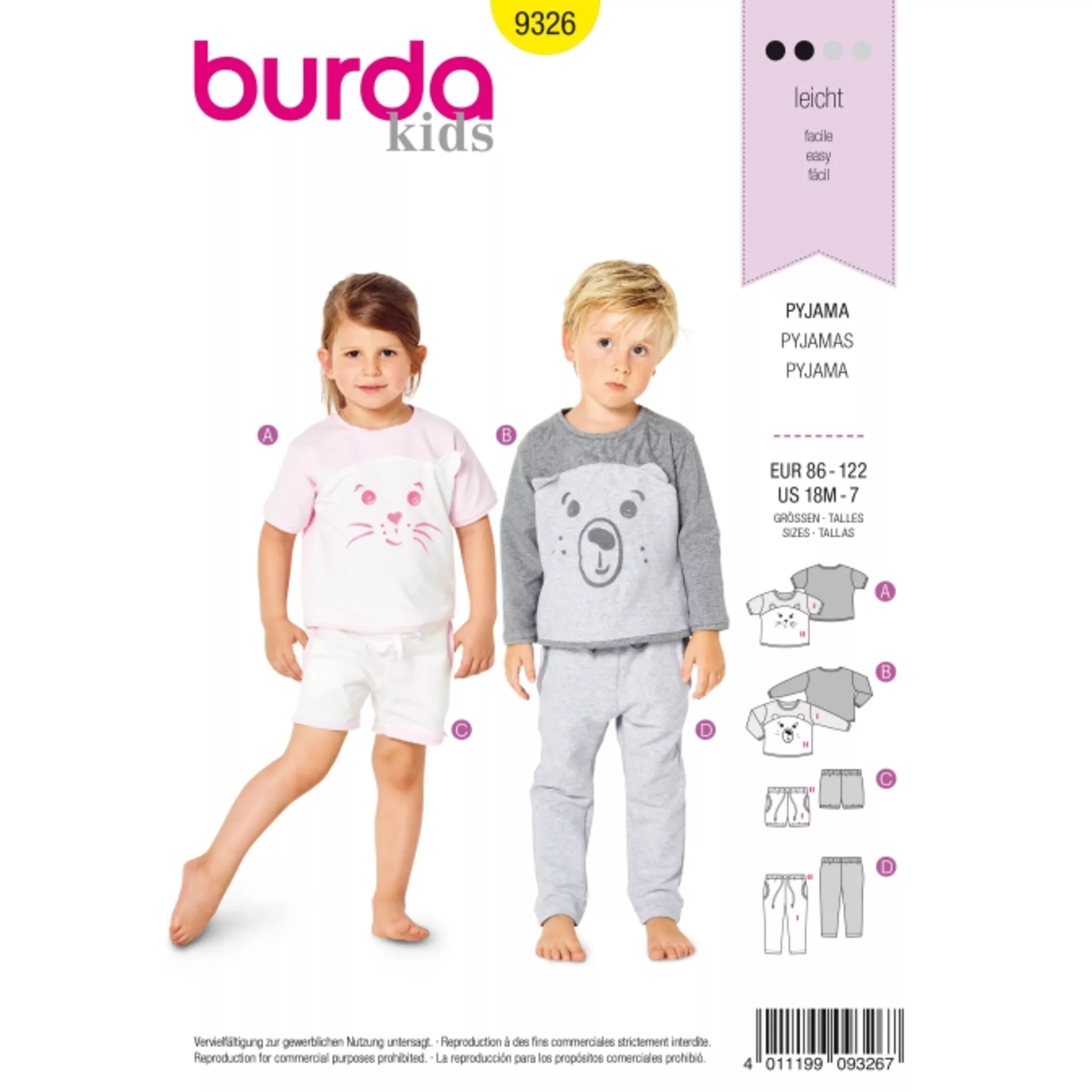 Burda Schnittmuster, Pyjama