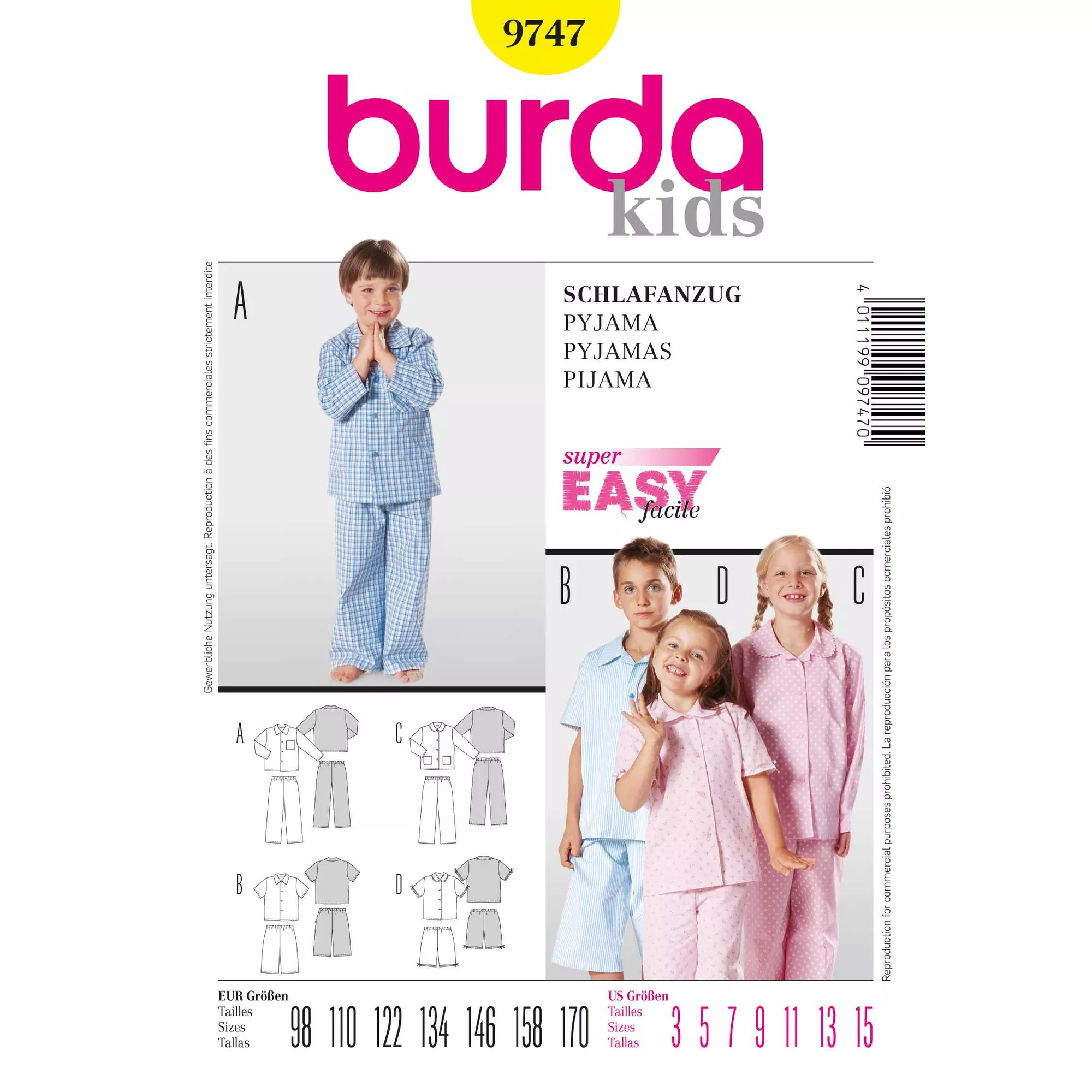 Burda Schnittmuster, Schlafanzug