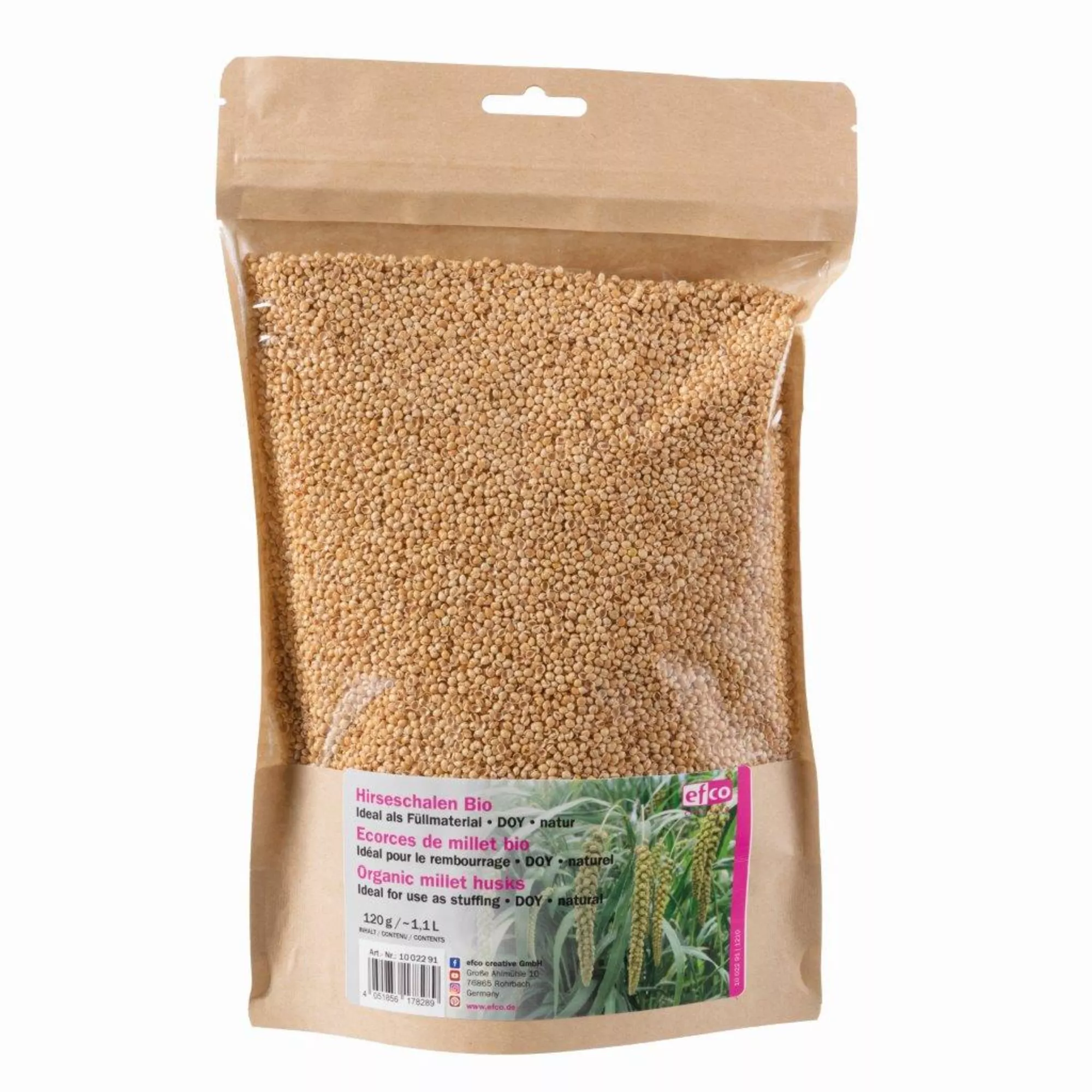 EFCO Hirseschalen Bio, Ideal als Füllmaterial, DOY, natur