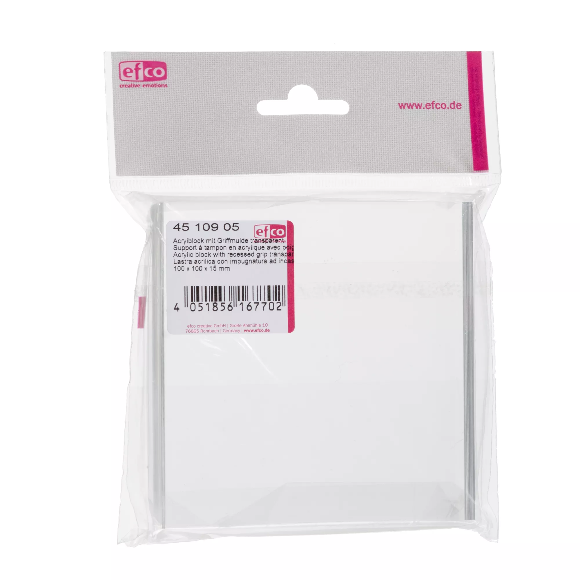 EFCO Acrylblock, mit Griffmulde