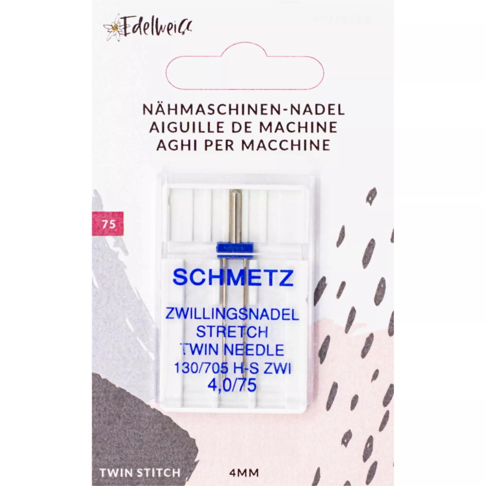Edelweiss Nähmaschinennadel Zwilling Stretch 4.0 mm