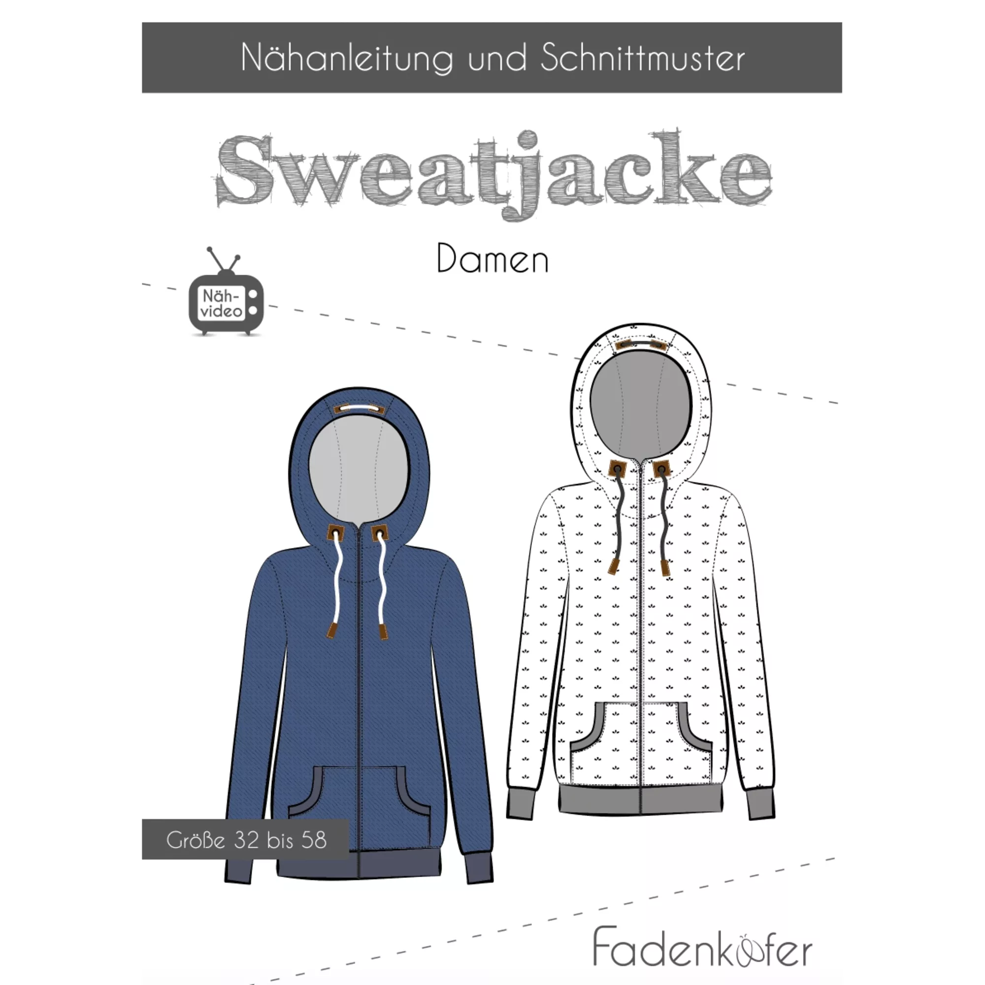 Fadenkäfer Papierschnittmuster Sweatjacke