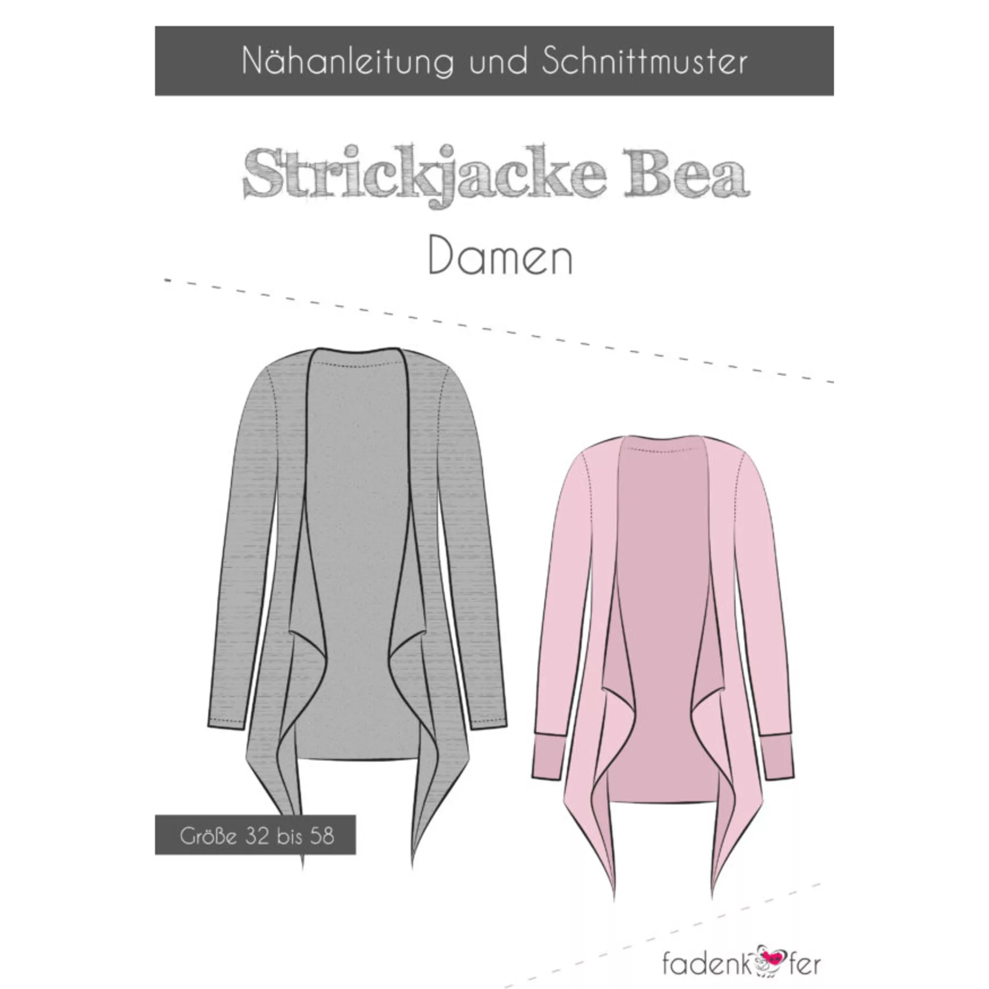 Fadenkäfer Papierschnittmuster Strickjacke Bea
