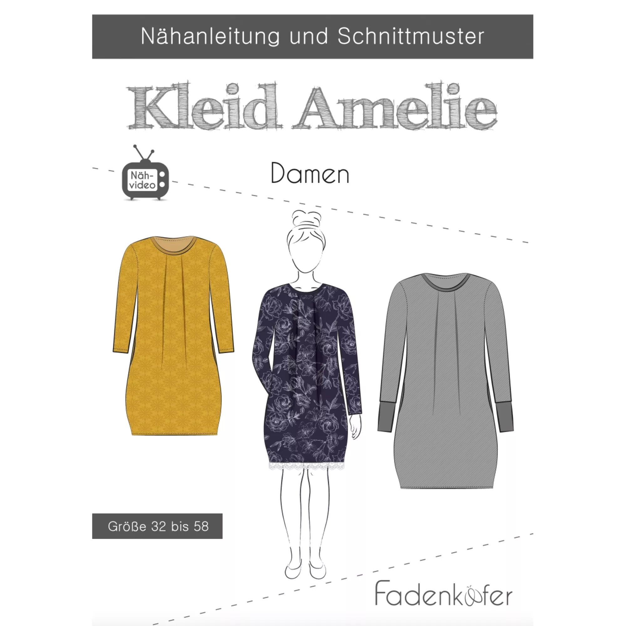 Fadenkäfer Papierschnittmuster Kleid Amelie