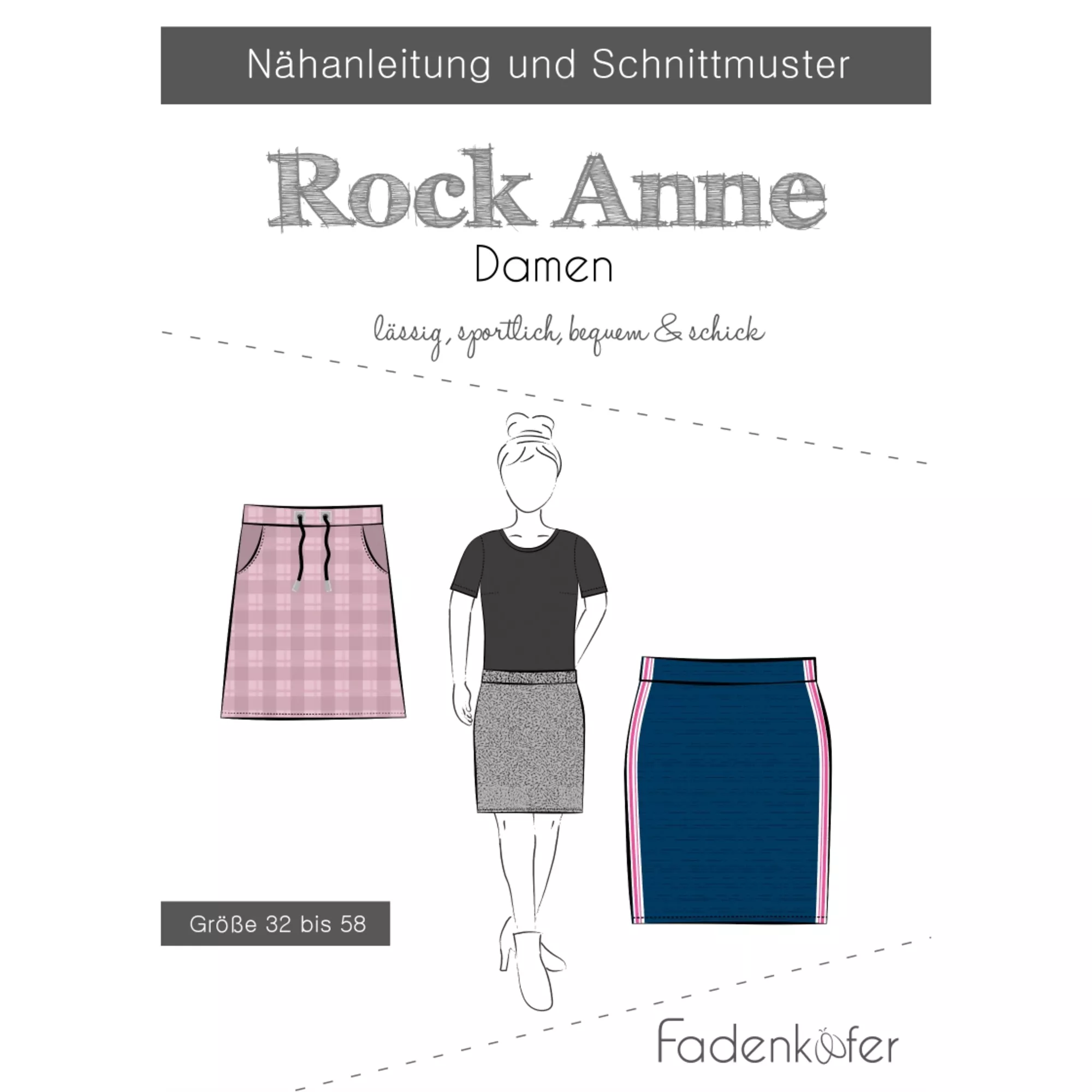 Fadenkäfer Papierschnittmuster Rock Anne