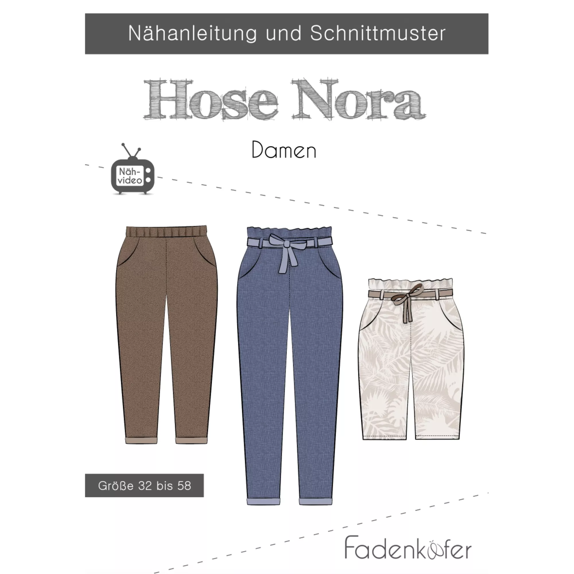 Fadenkäfer Papierschnittmuster Hose Nora 