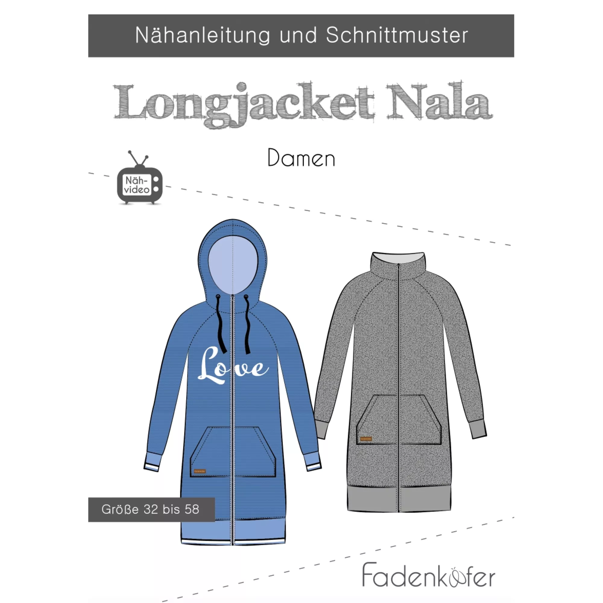 Fadenkäfer Papierschnittmuster Longjacket Nala