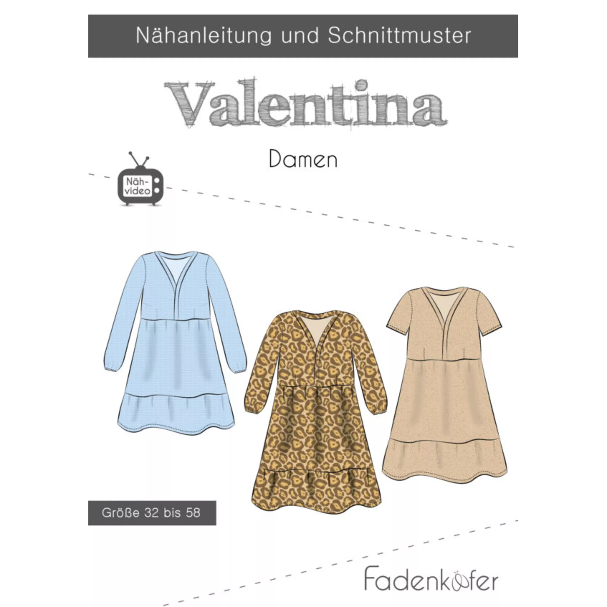 Fadenkäfer Papierschnittmuster Kleid Valentina
