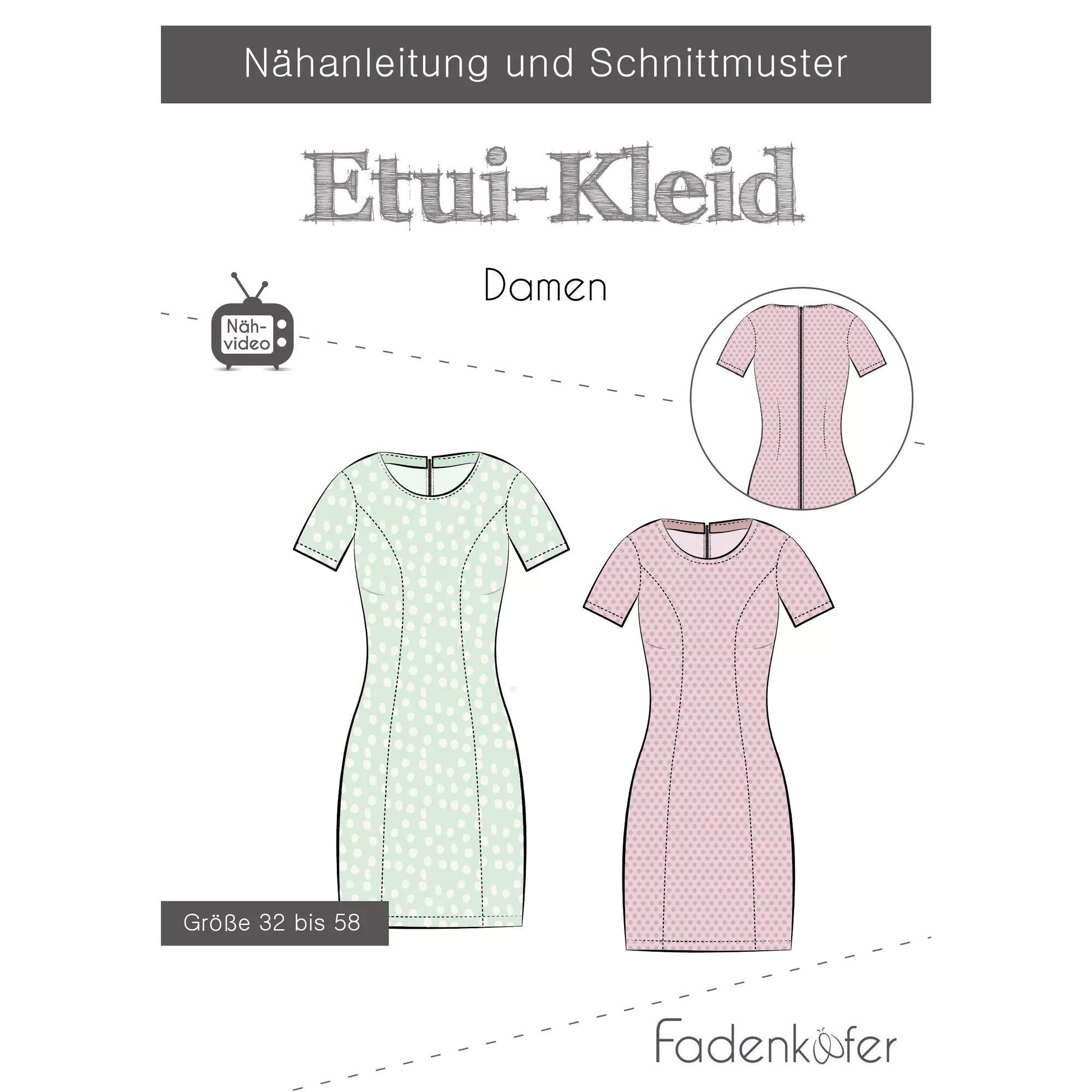 Fadenkäfer Papierschnittmuster Etui-Kleid Damen