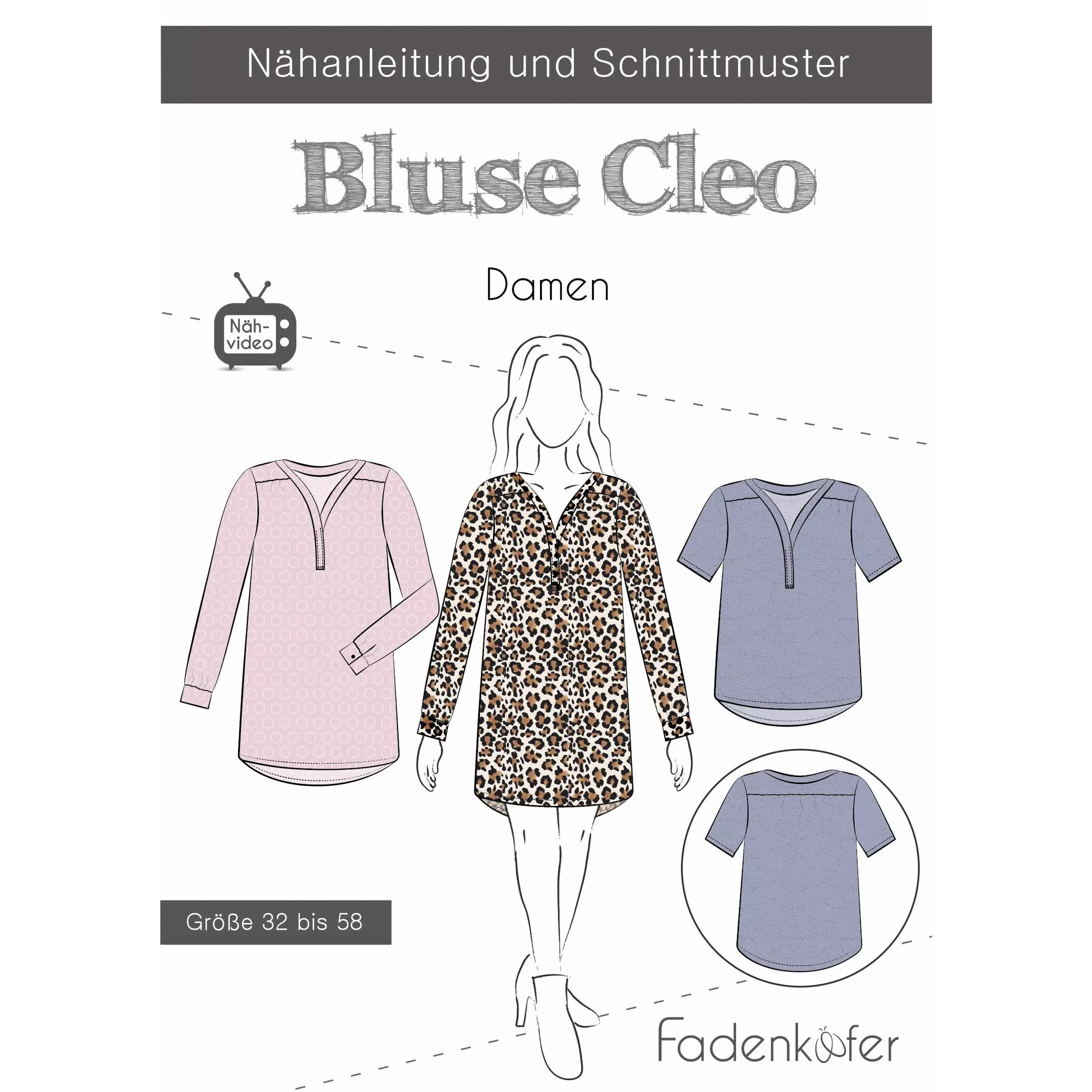 Fadenkäfer Papierschnittmuster Bluse Cleo