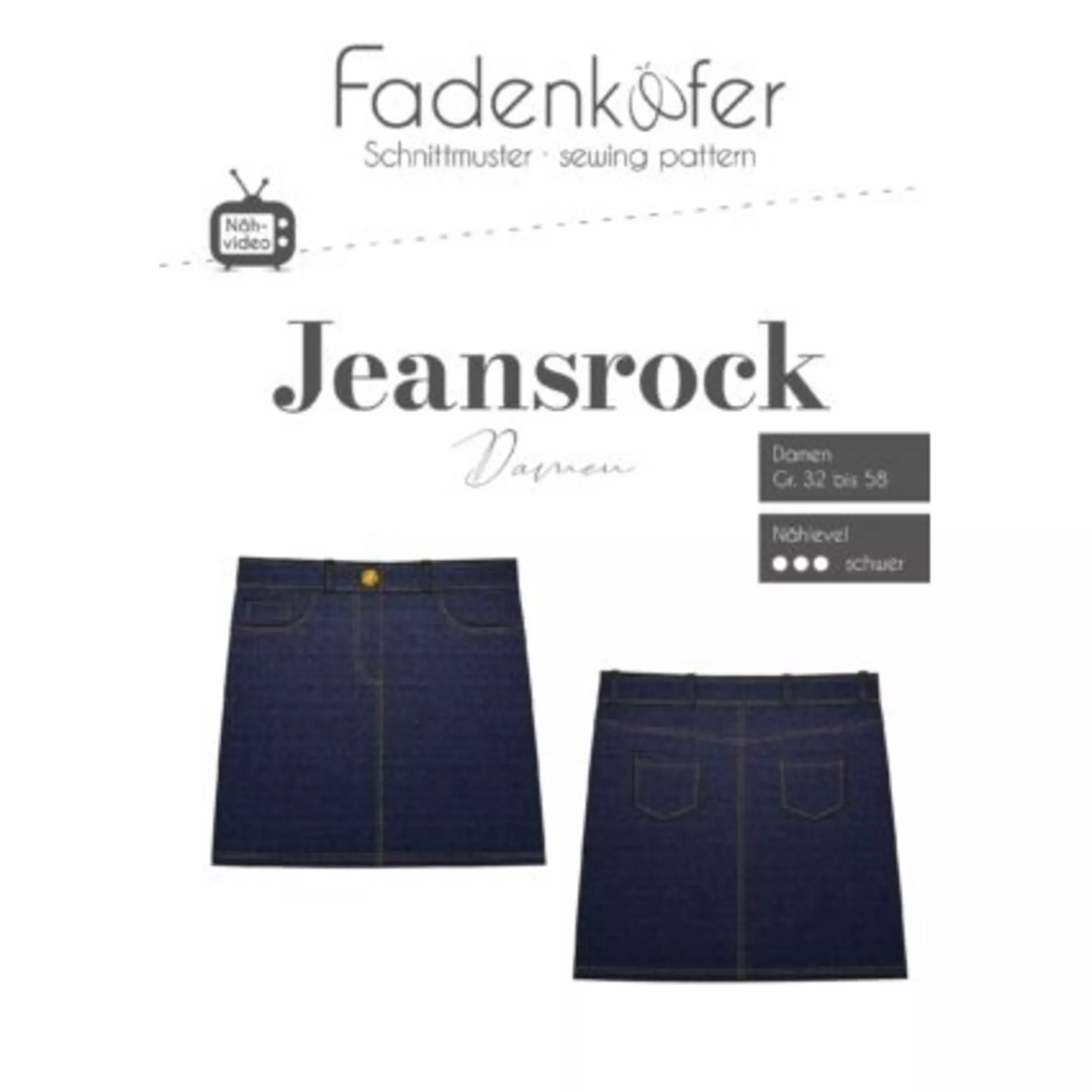 Fadenkäfer Papierschnittmuster Jeansrock
