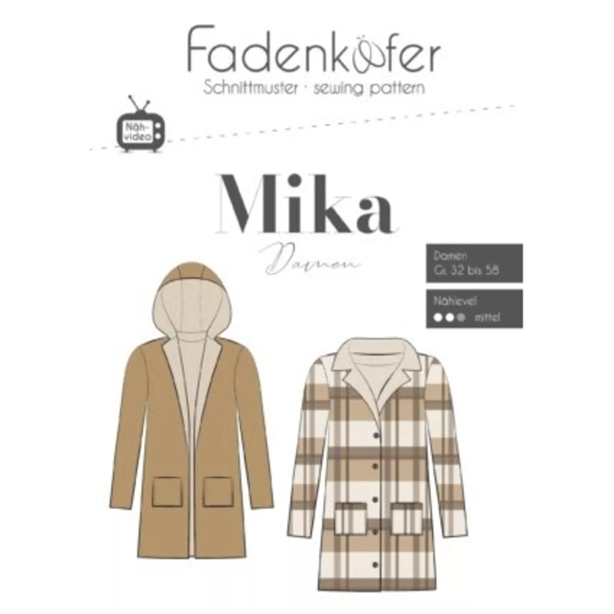 Fadenkäfer Papierschnittmuster Mantel Mika