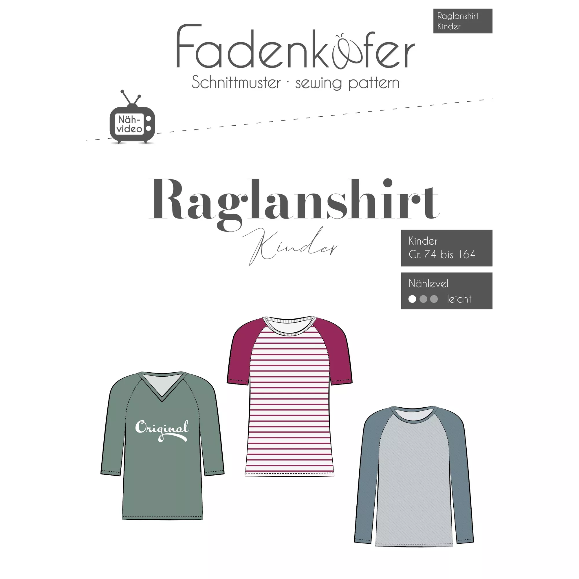 Fadenkäfer Papierschnittmuster Raglanshirt