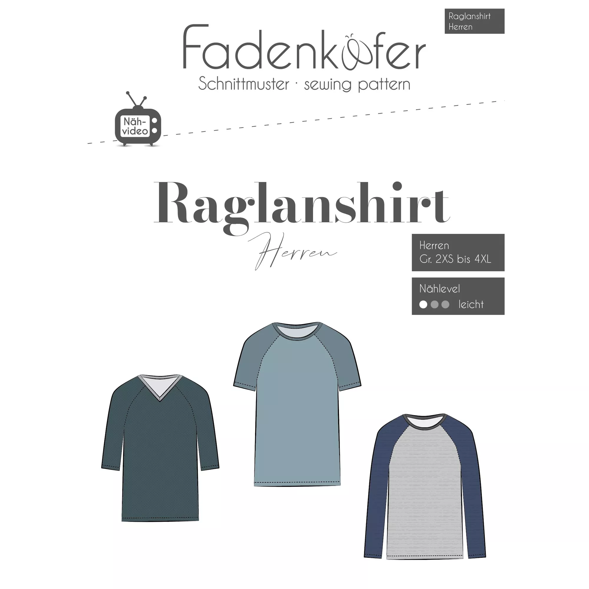 Fadenkäfer Papierschnittmuster Raglanshirt