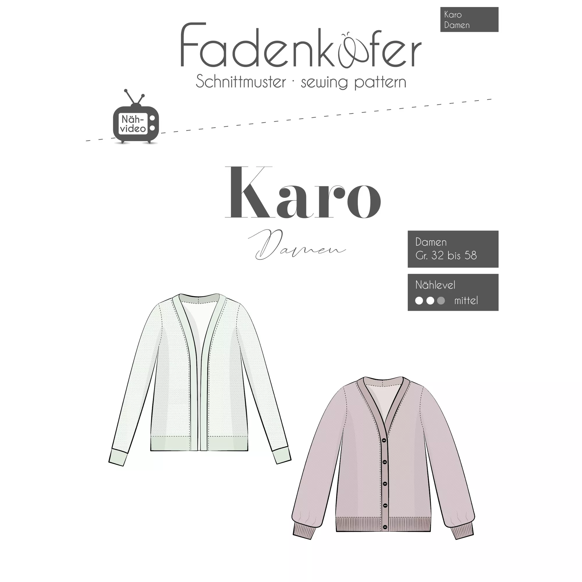 Fadenkäfer Papierschnittmuster Karo