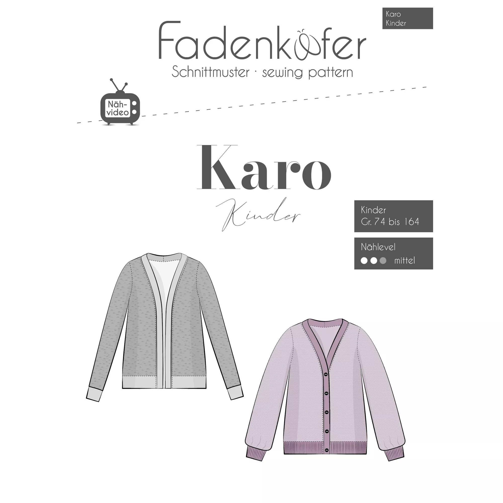 Fadenkäfer Papierschnittmuster Karo