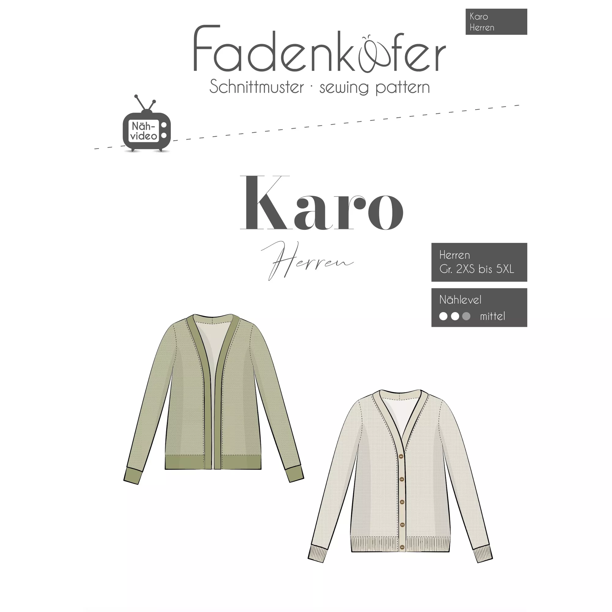 Fadenkäfer Papierschnittmuster Karo