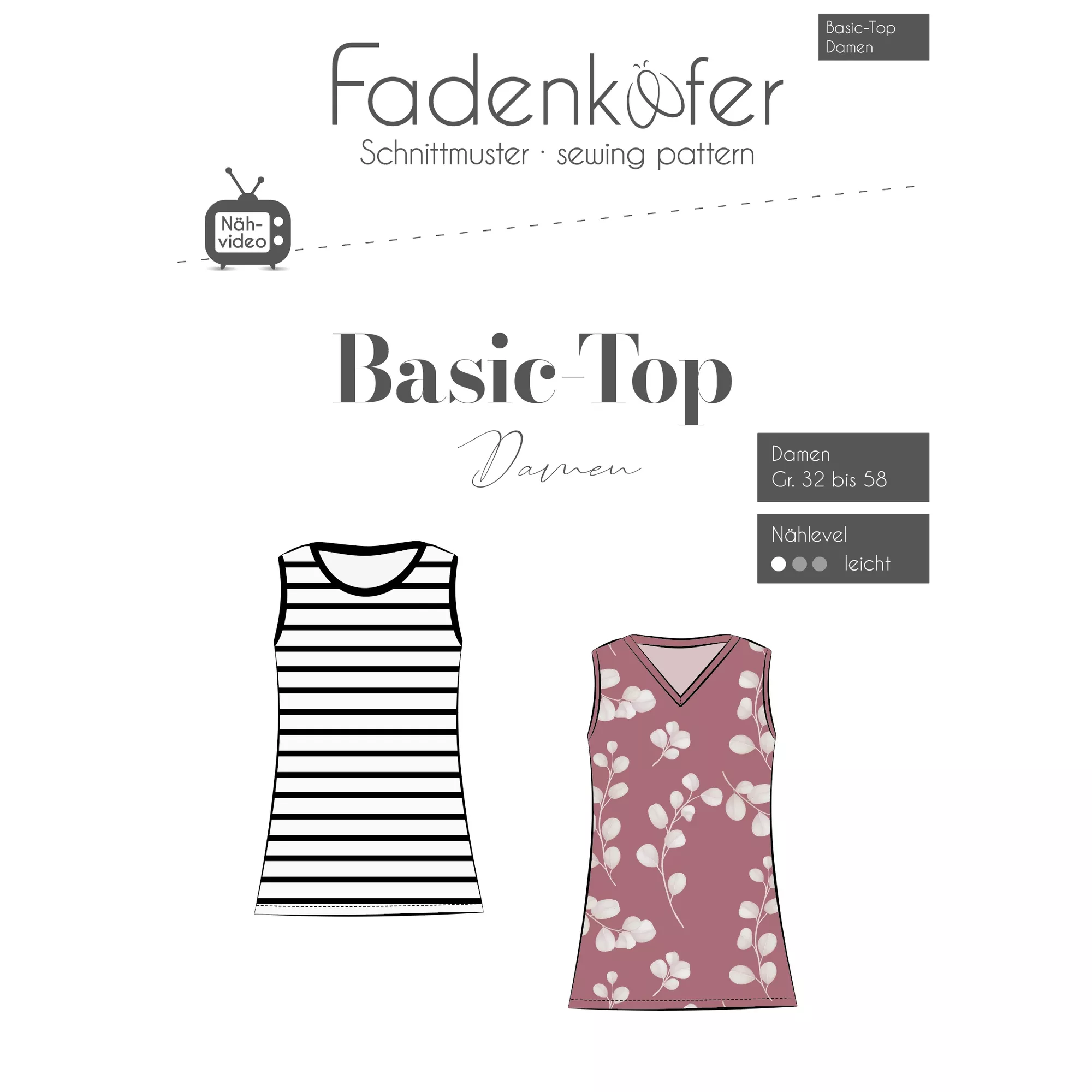Fadenkäfer Papierschnittmuster Basic-Top