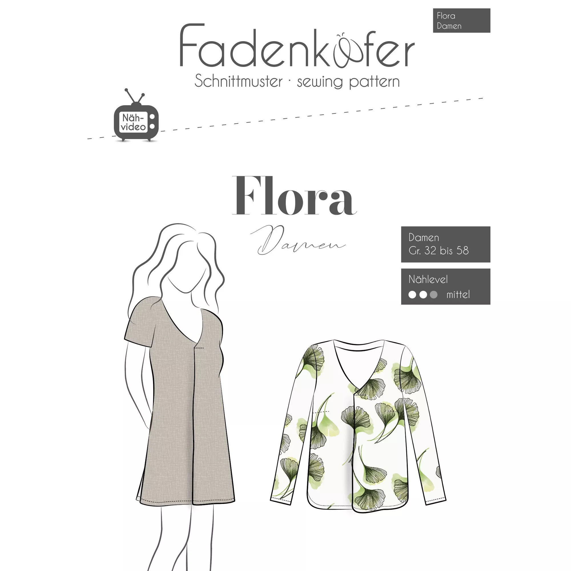 Fadenkäfer Papierschnittmuster Flora